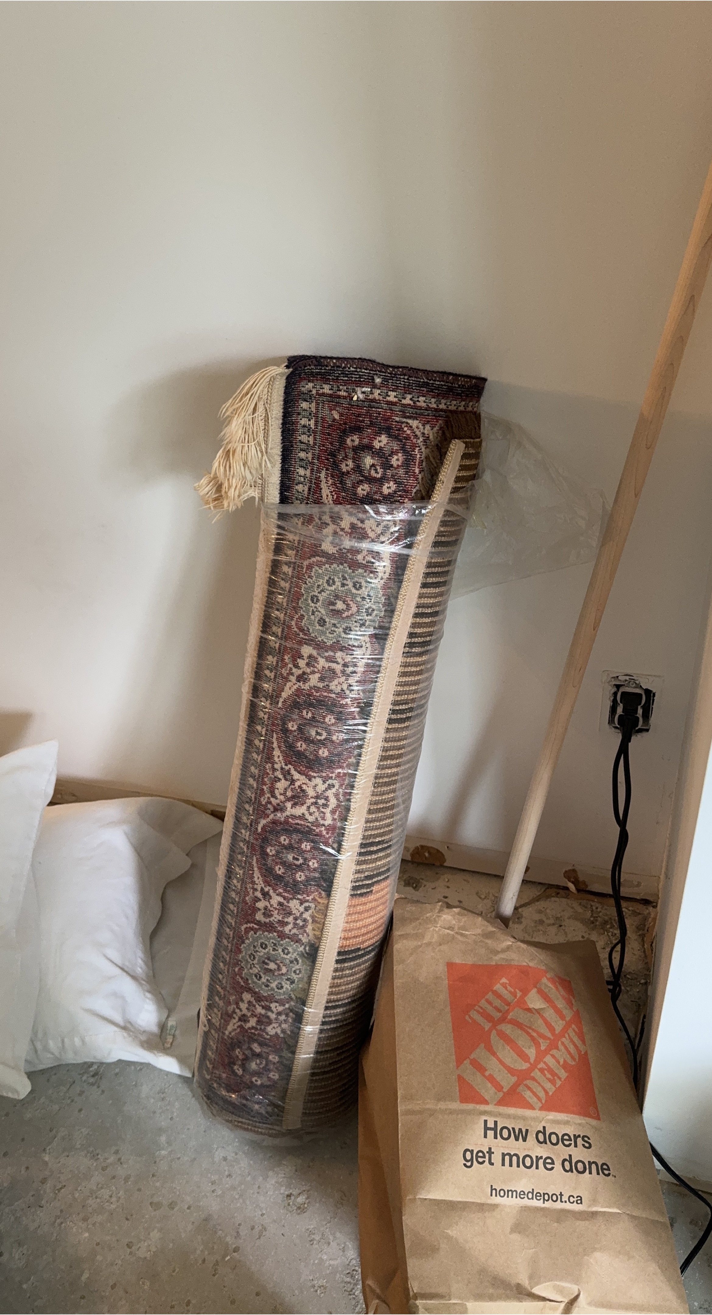 Rolled Area Rug with Fringe thumbnail