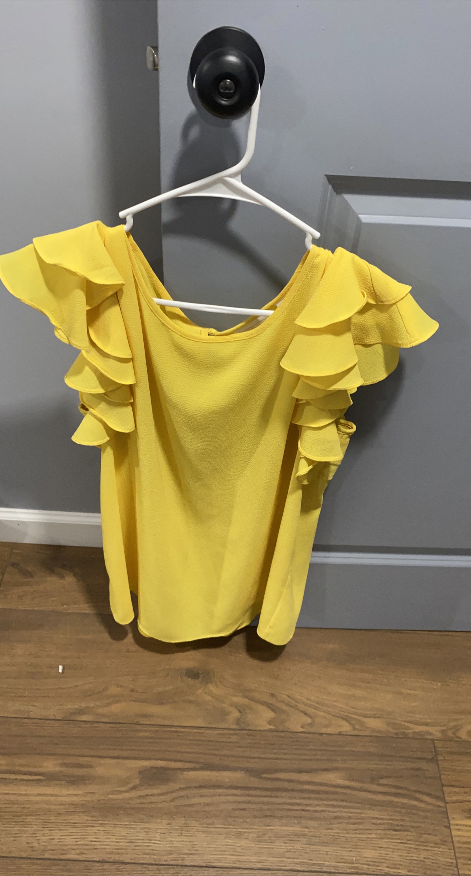 Yellow Ruffle Sleeve Blouse thumbnail