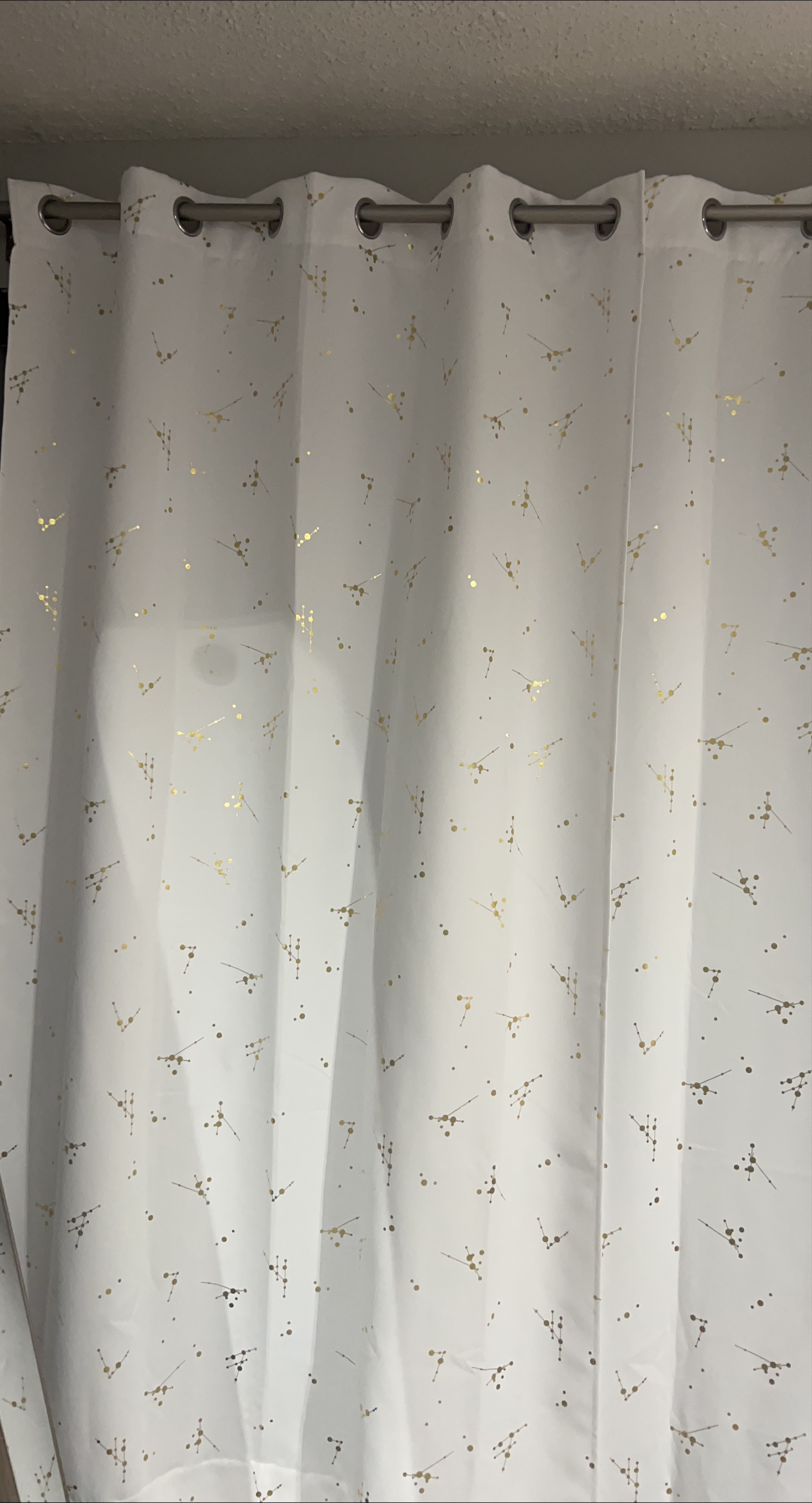 Deconovo White & Gold Constellation Curtain Panel thumbnail