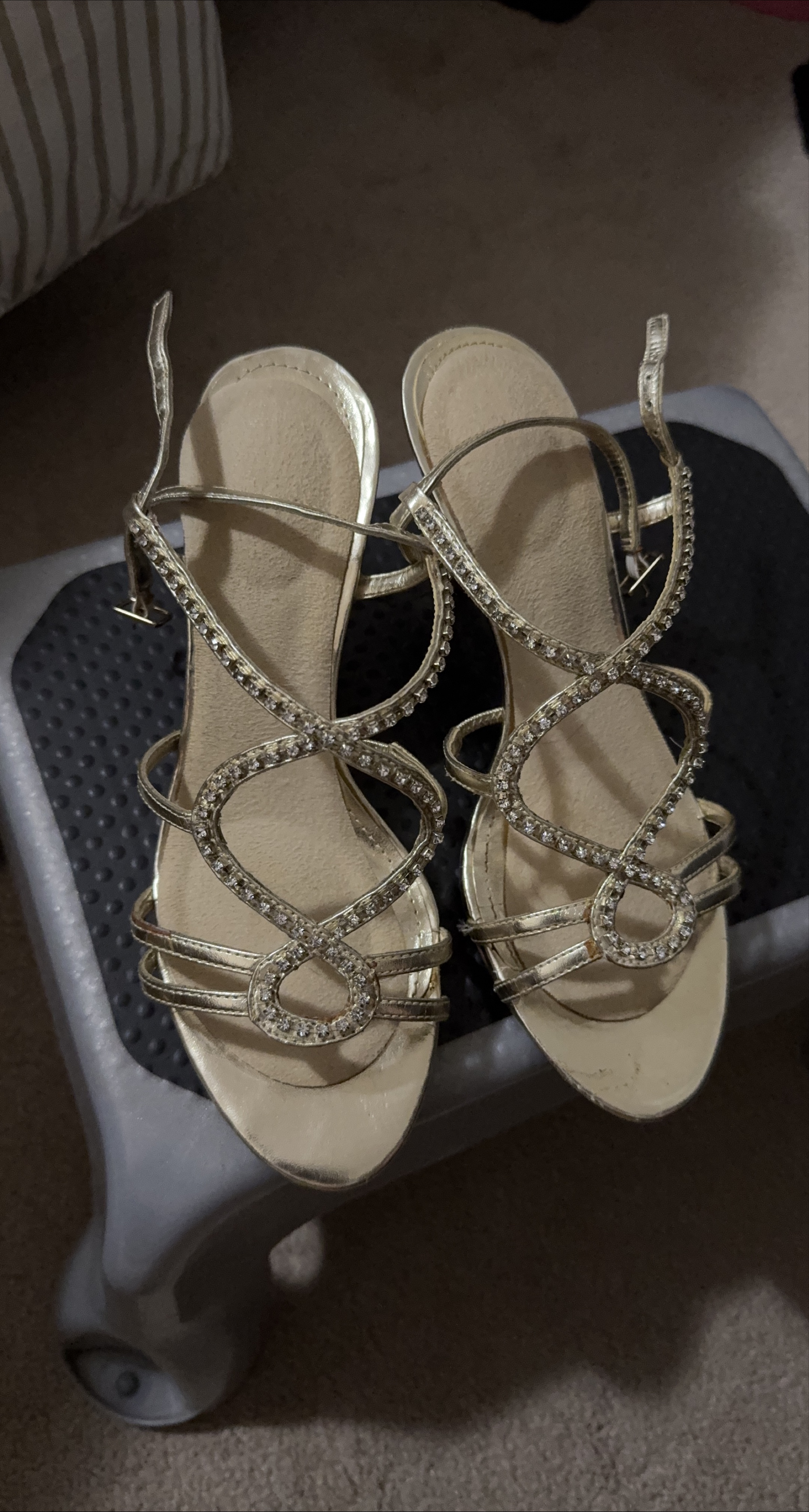 Gold Rhinestone Heels thumbnail