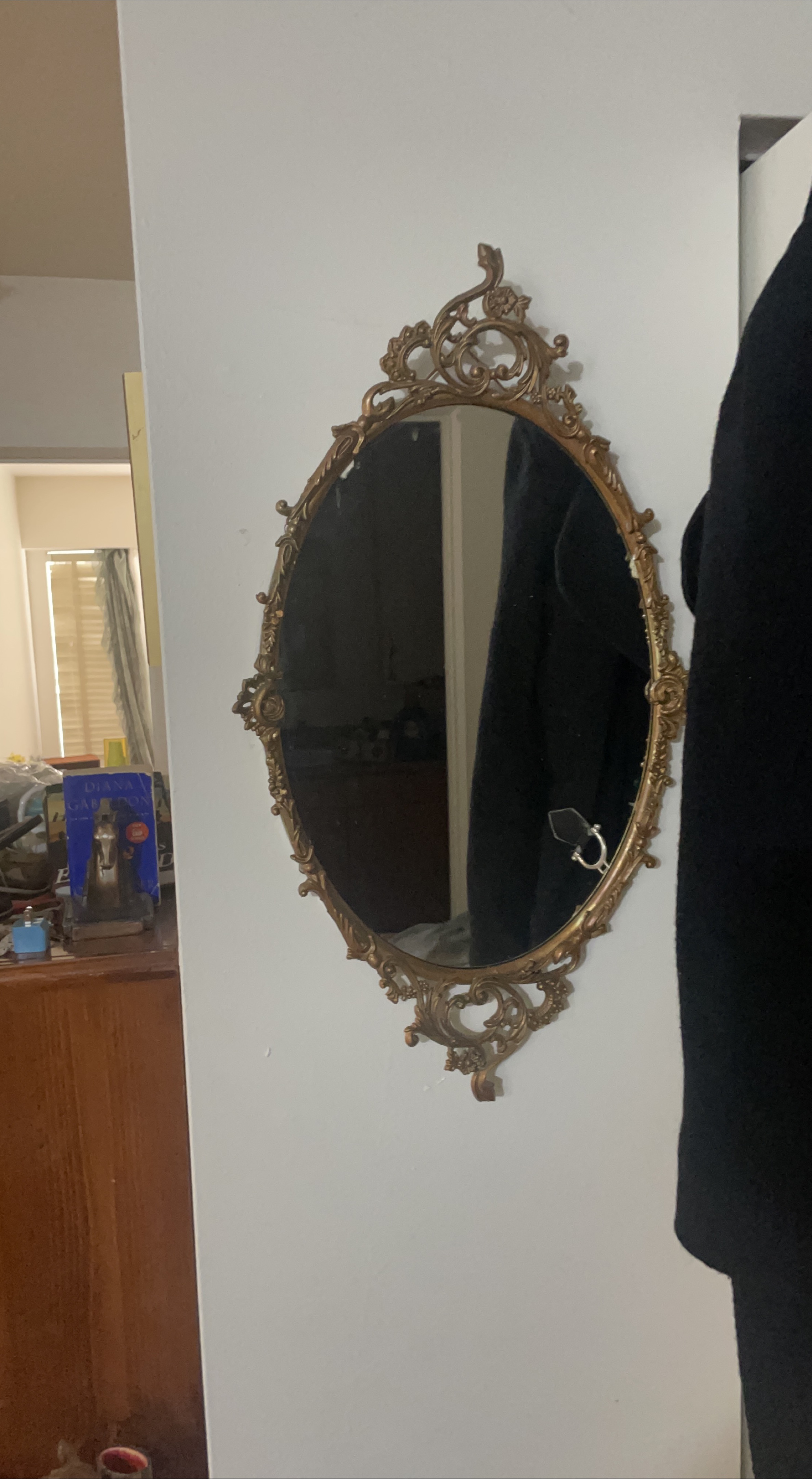 Vintage Oval Gold Mirror thumbnail