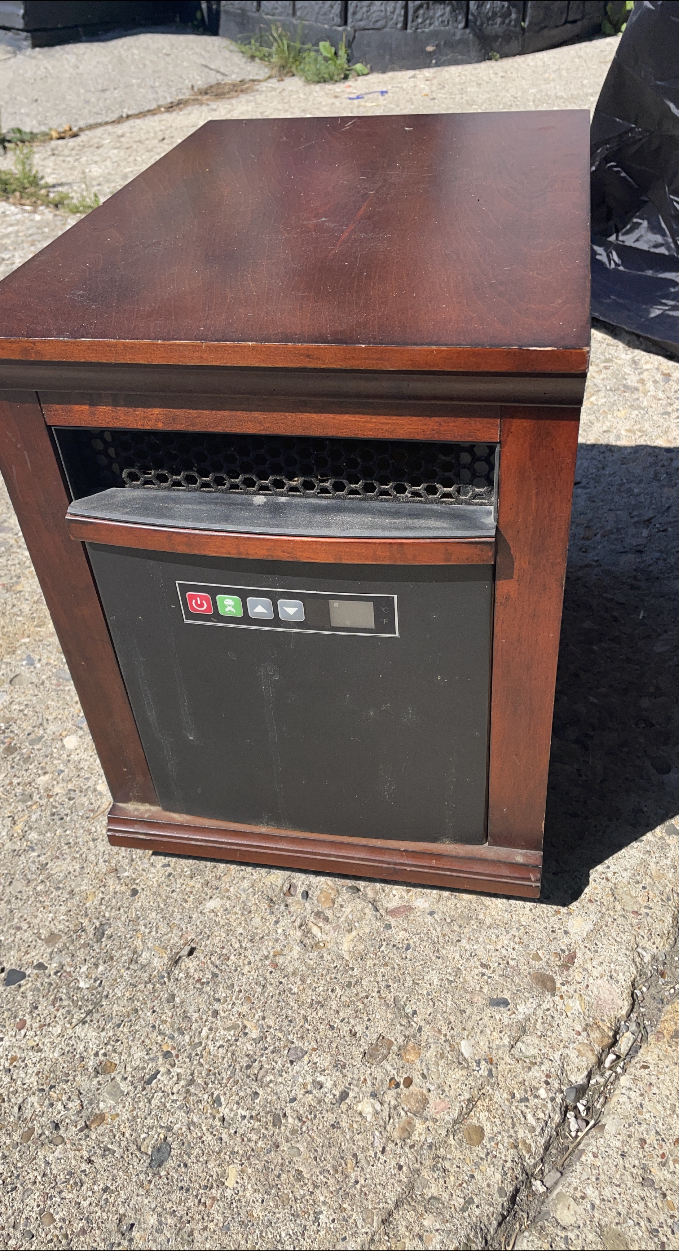 Electric Heater - Brown Wood thumbnail