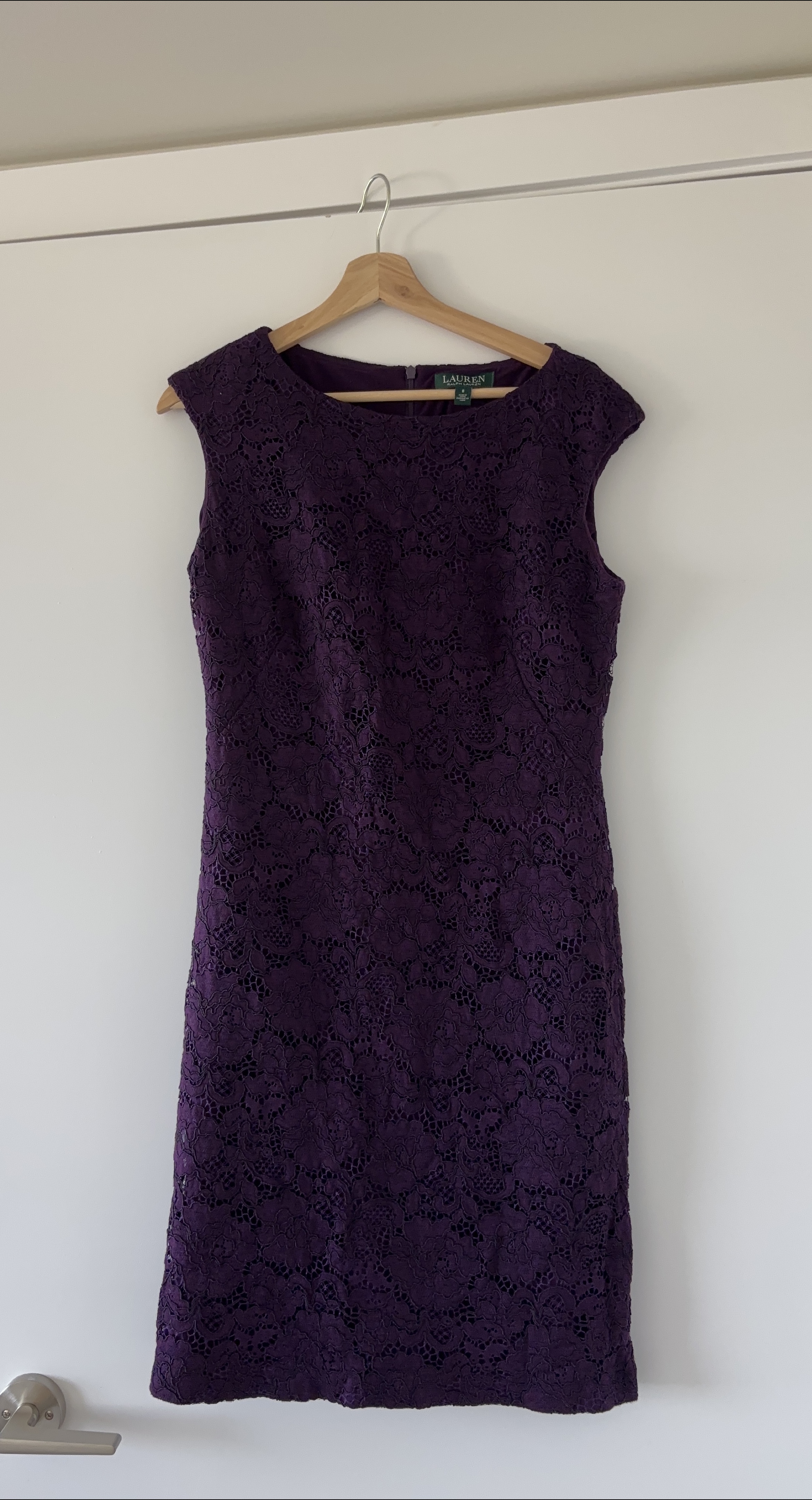 Ralph Lauren Purple Lace Dress - Size 8 thumbnail