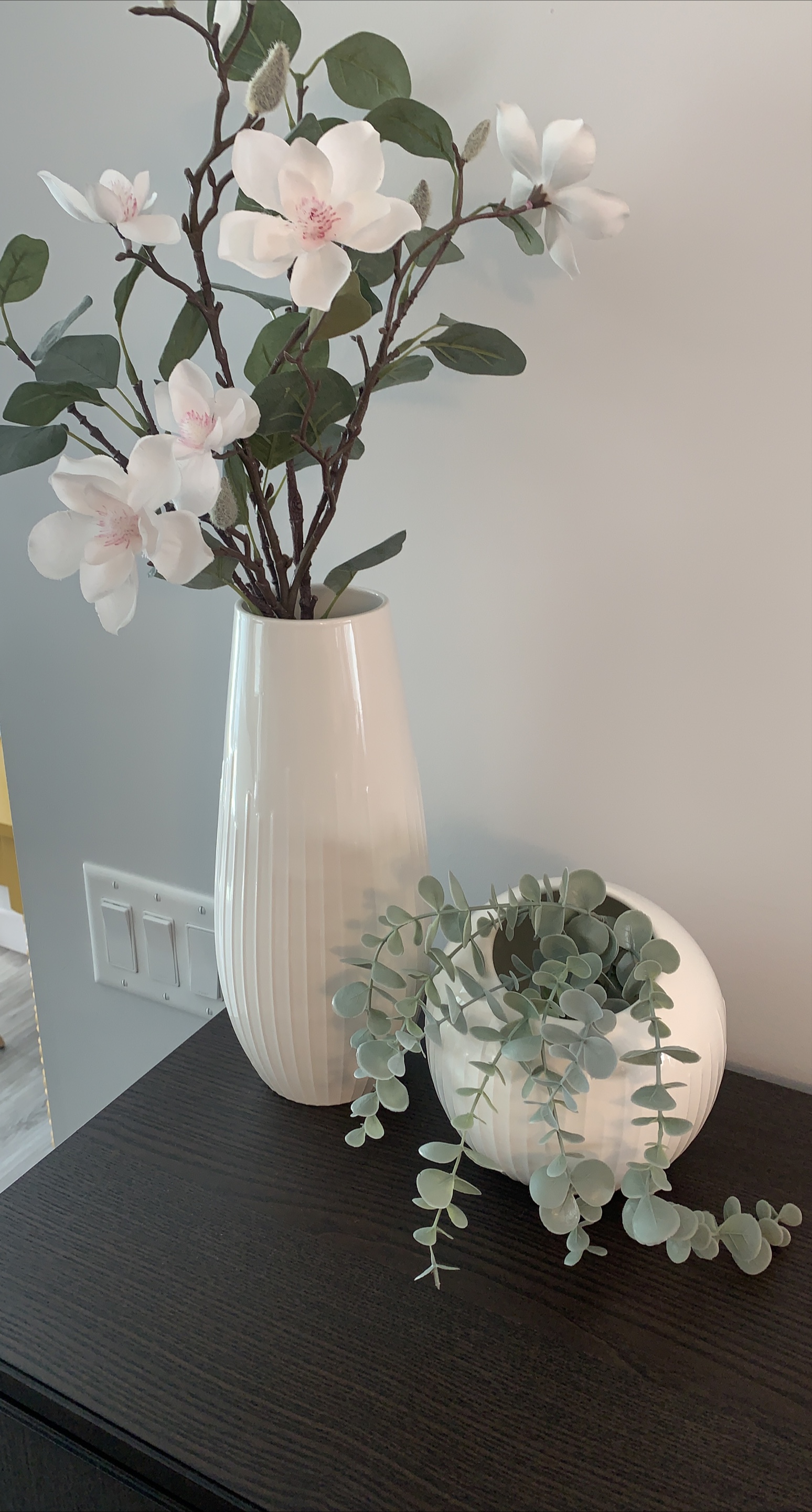 Vases with Faux Floral Arrangements