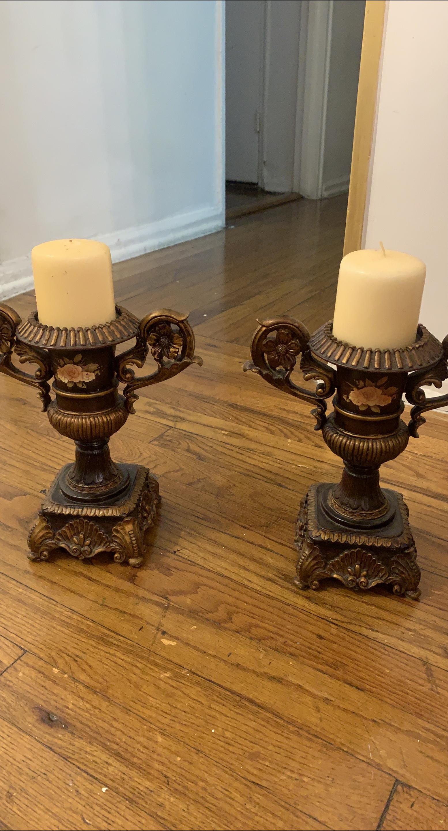 Pair of Ornate Candle Holders thumbnail