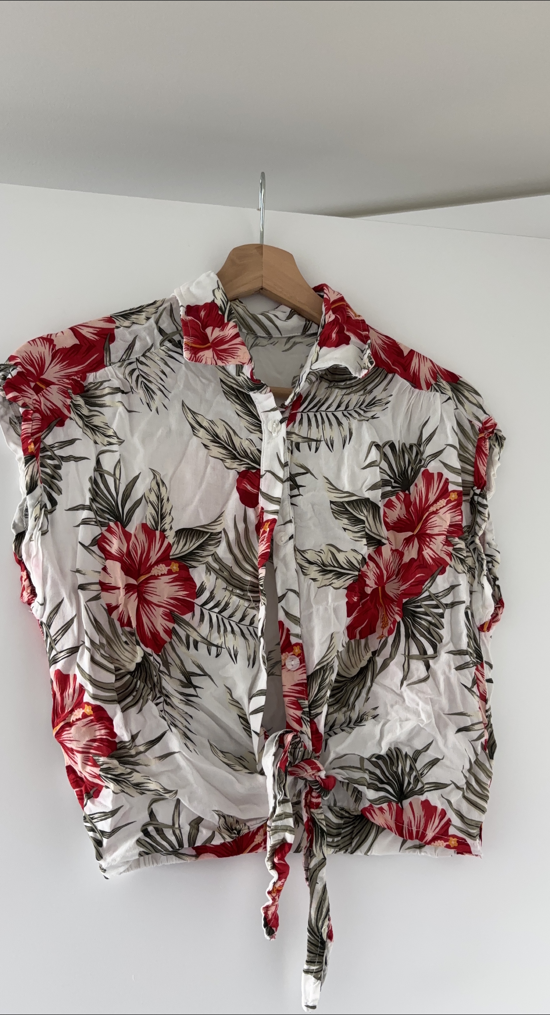 Floral Print Tie-Front Top - Size S thumbnail