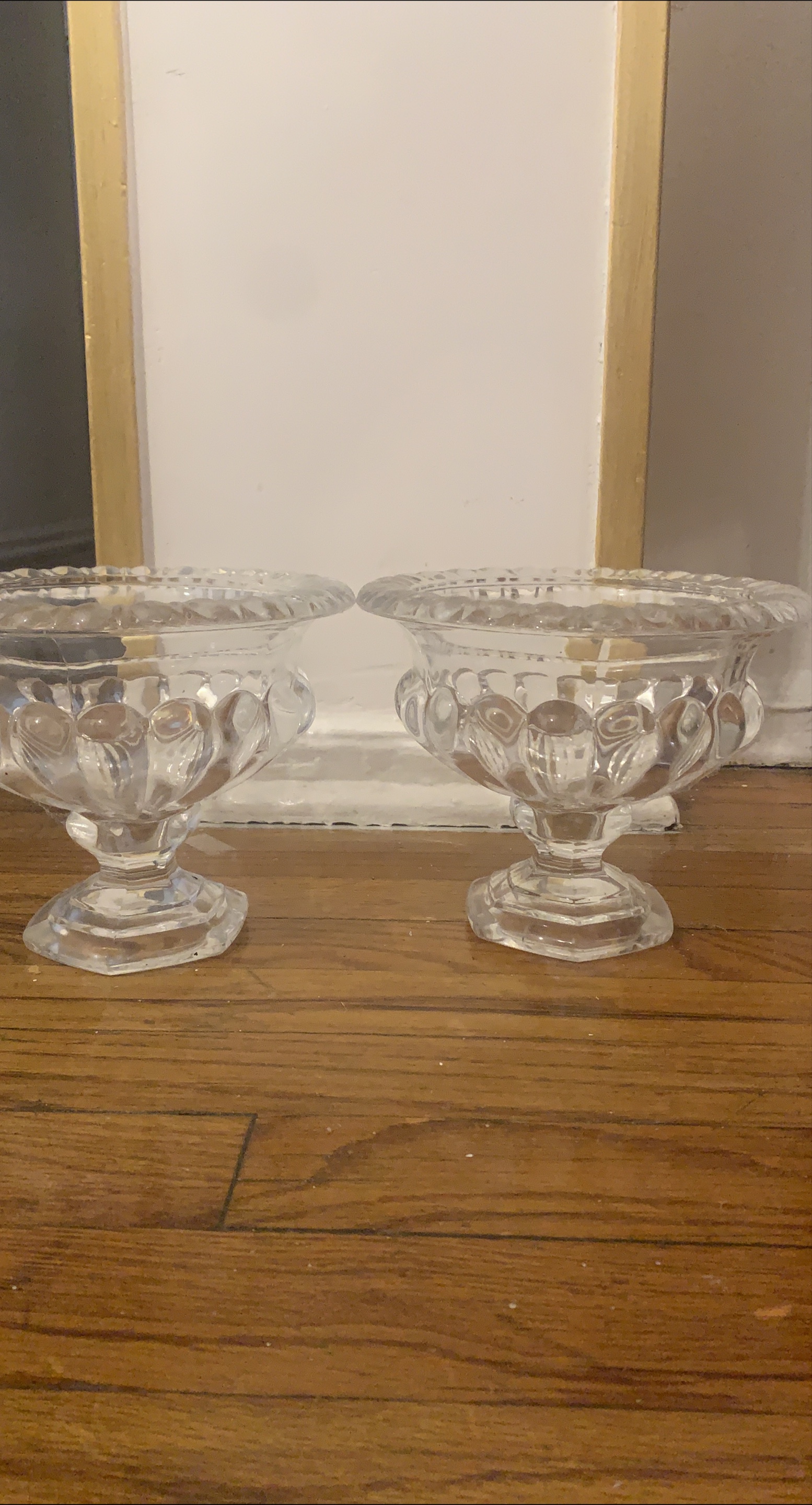 Clear Glass Pedestal Candy Dishes (2)