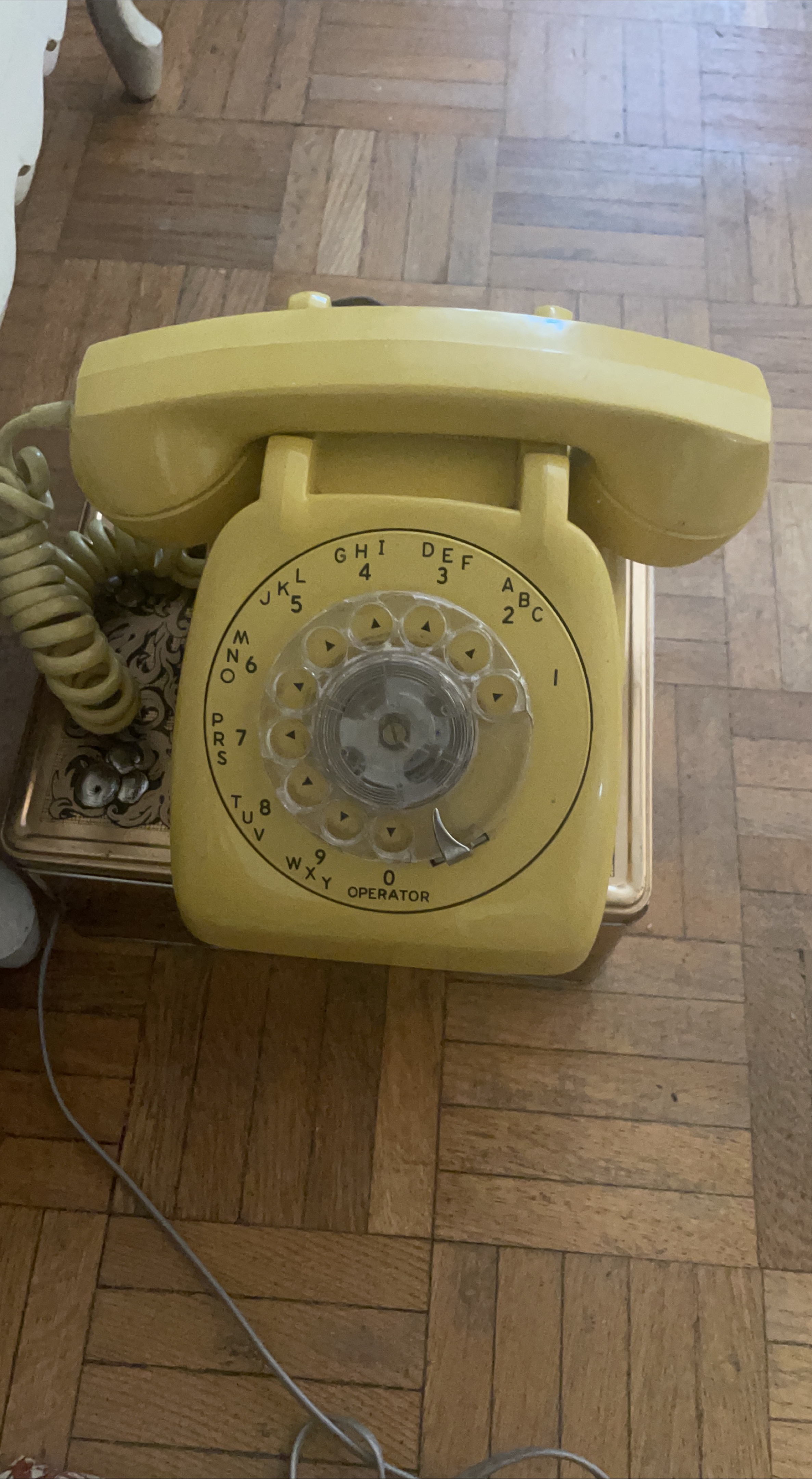 Vintage Yellow Rotary Dial Telephone thumbnail