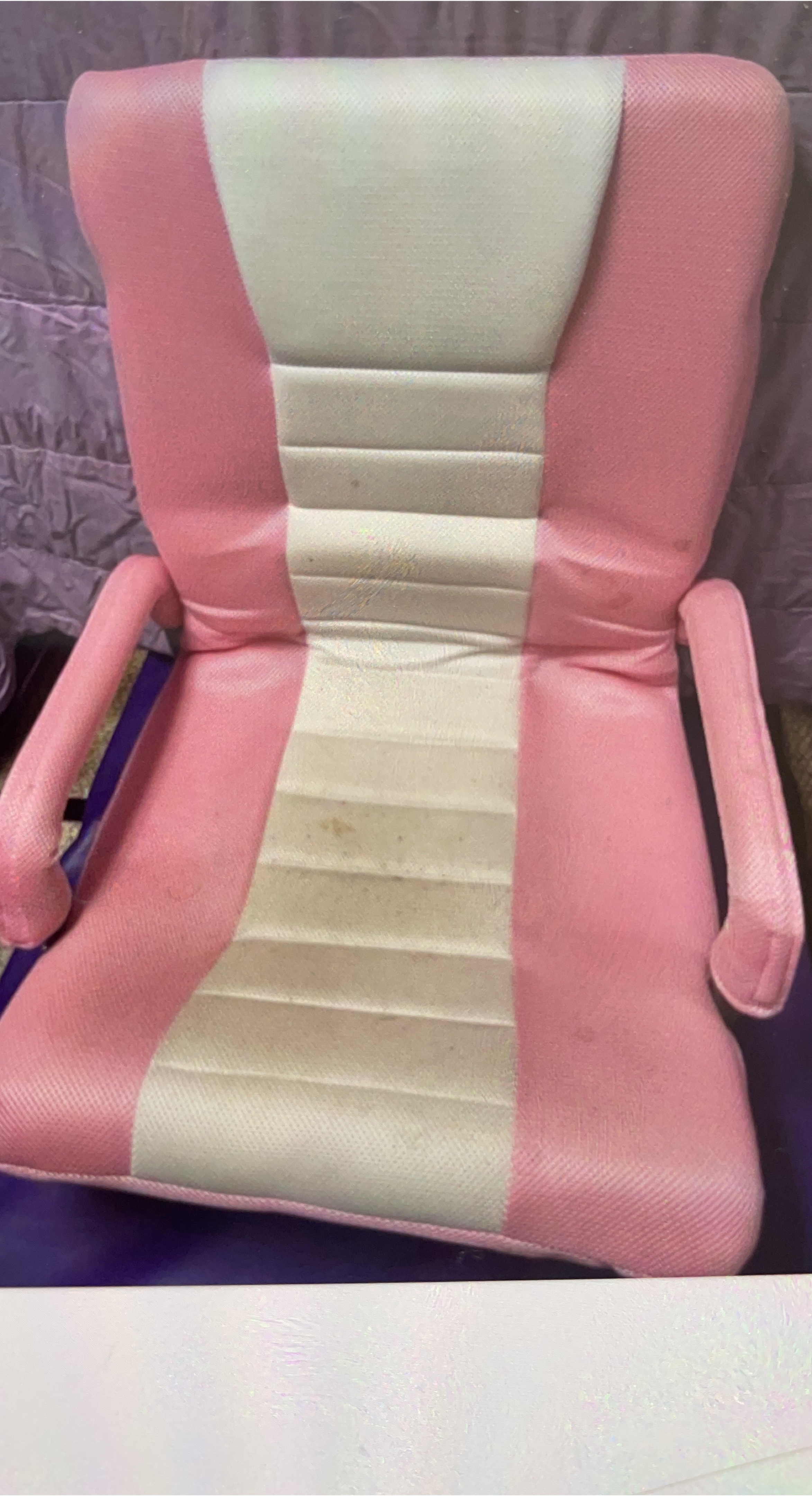 Pink & White Floor Gaming Chair thumbnail