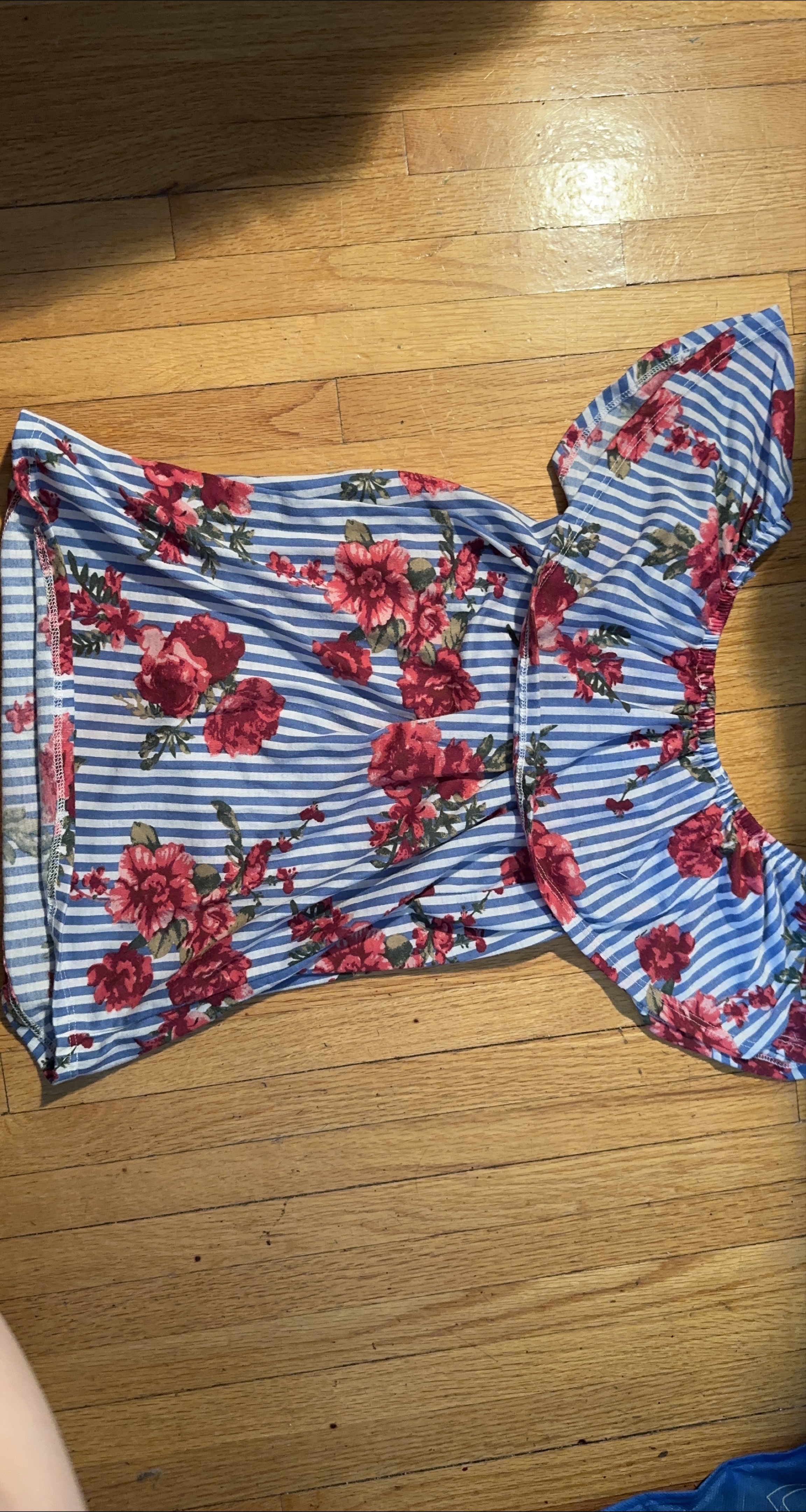 Bella Birdie Floral Striped Top - Size S thumbnail
