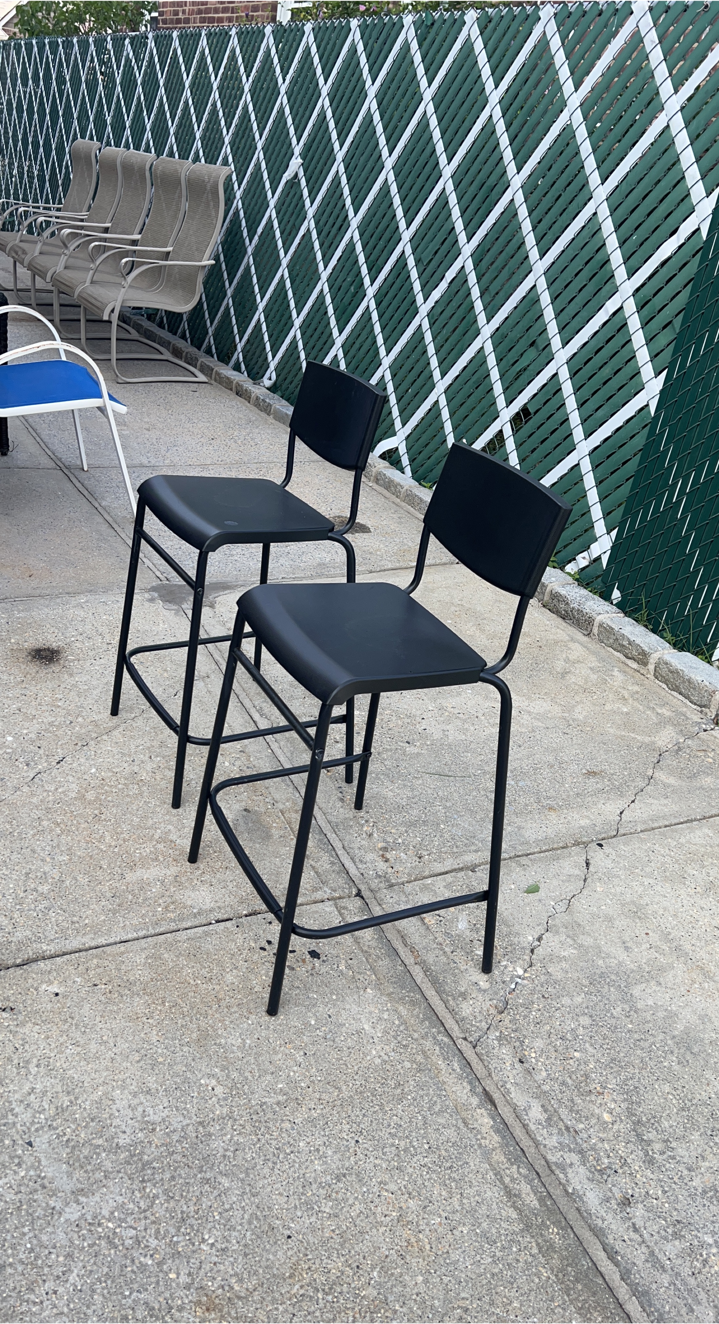 Black Metal Bar Stools - Set of 2