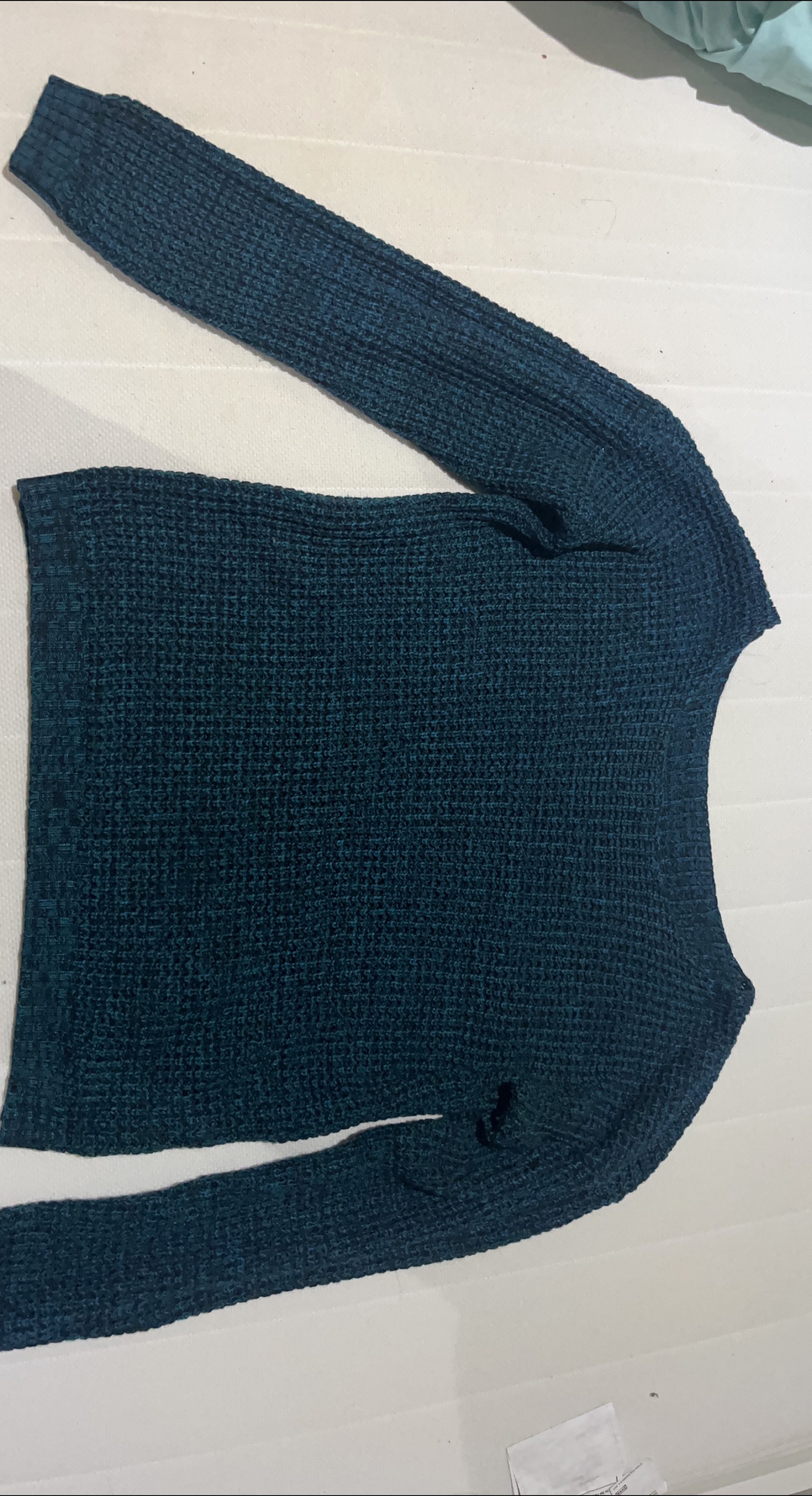 Waffle Knit Sweater - Teal thumbnail