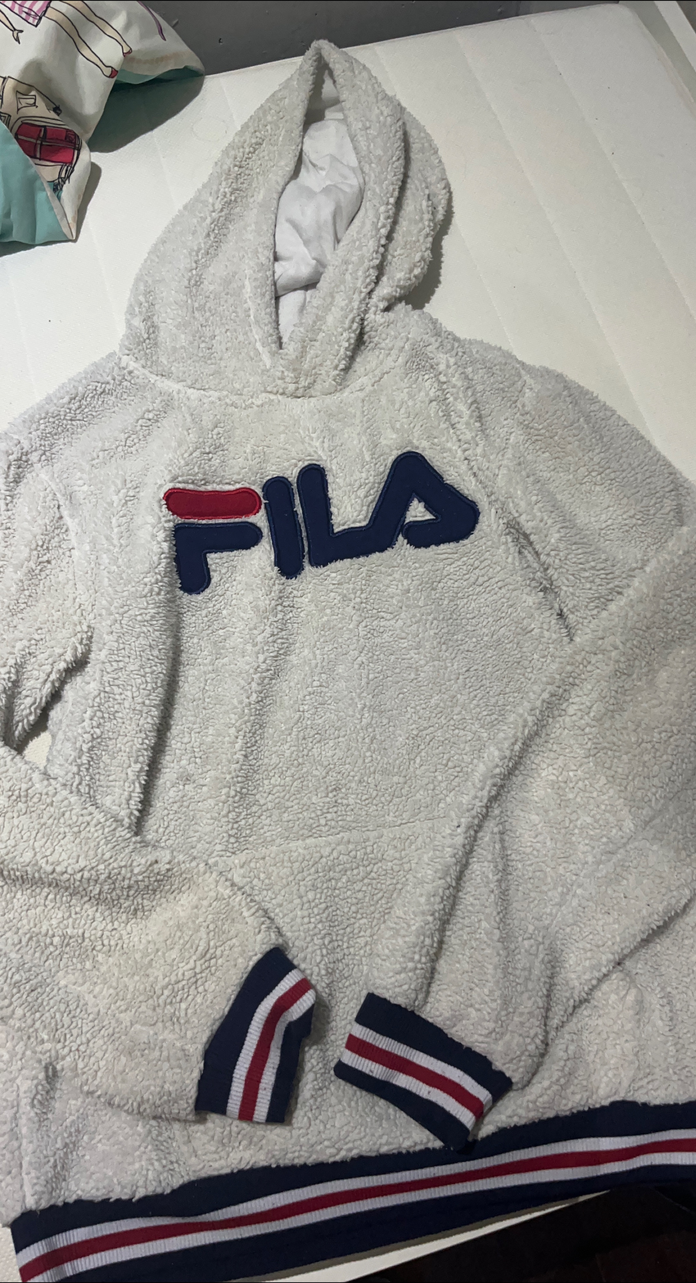 Fila White Sherpa Hoodie thumbnail