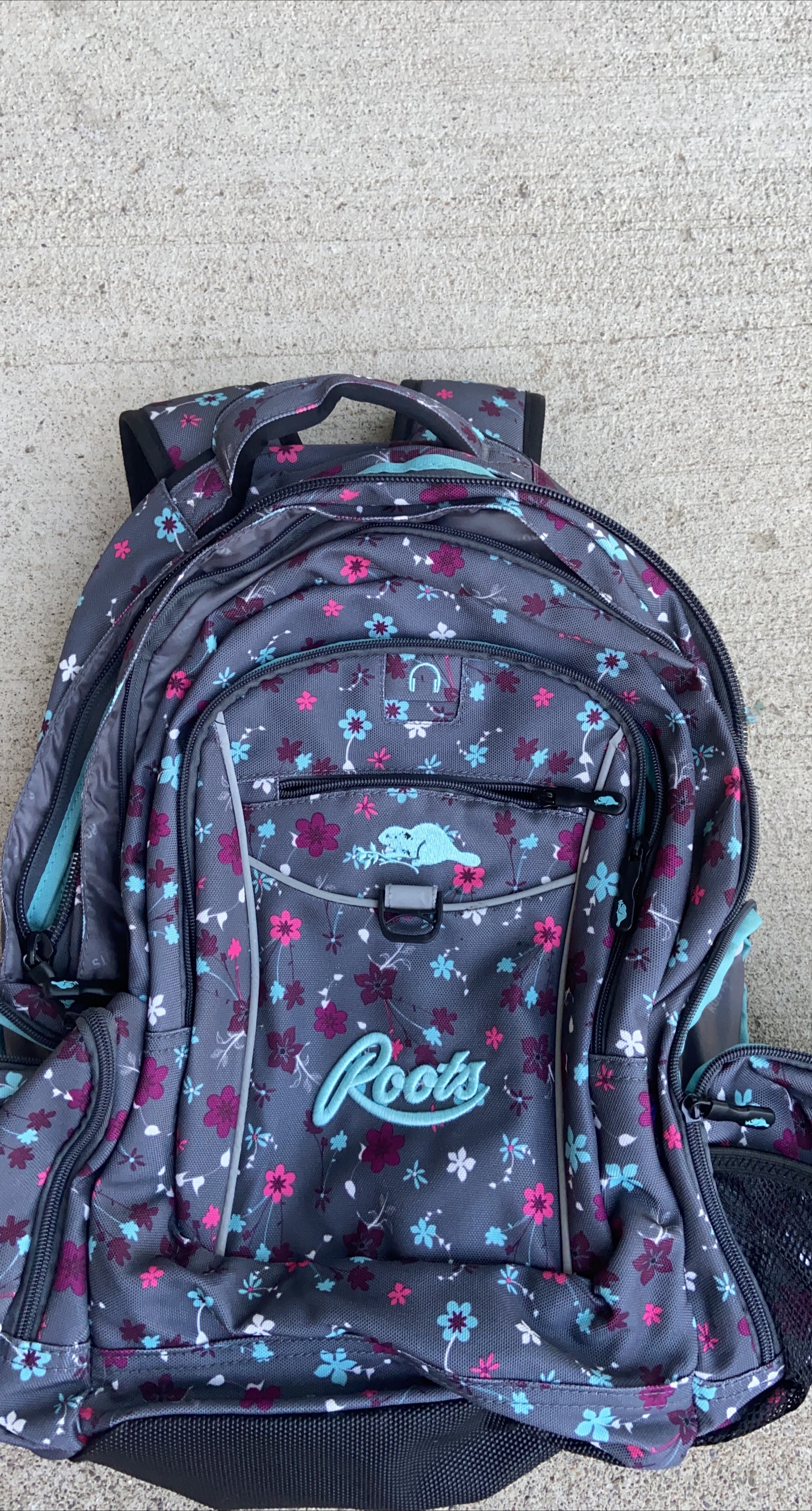 Roots Floral Backpack - Great Condition! thumbnail
