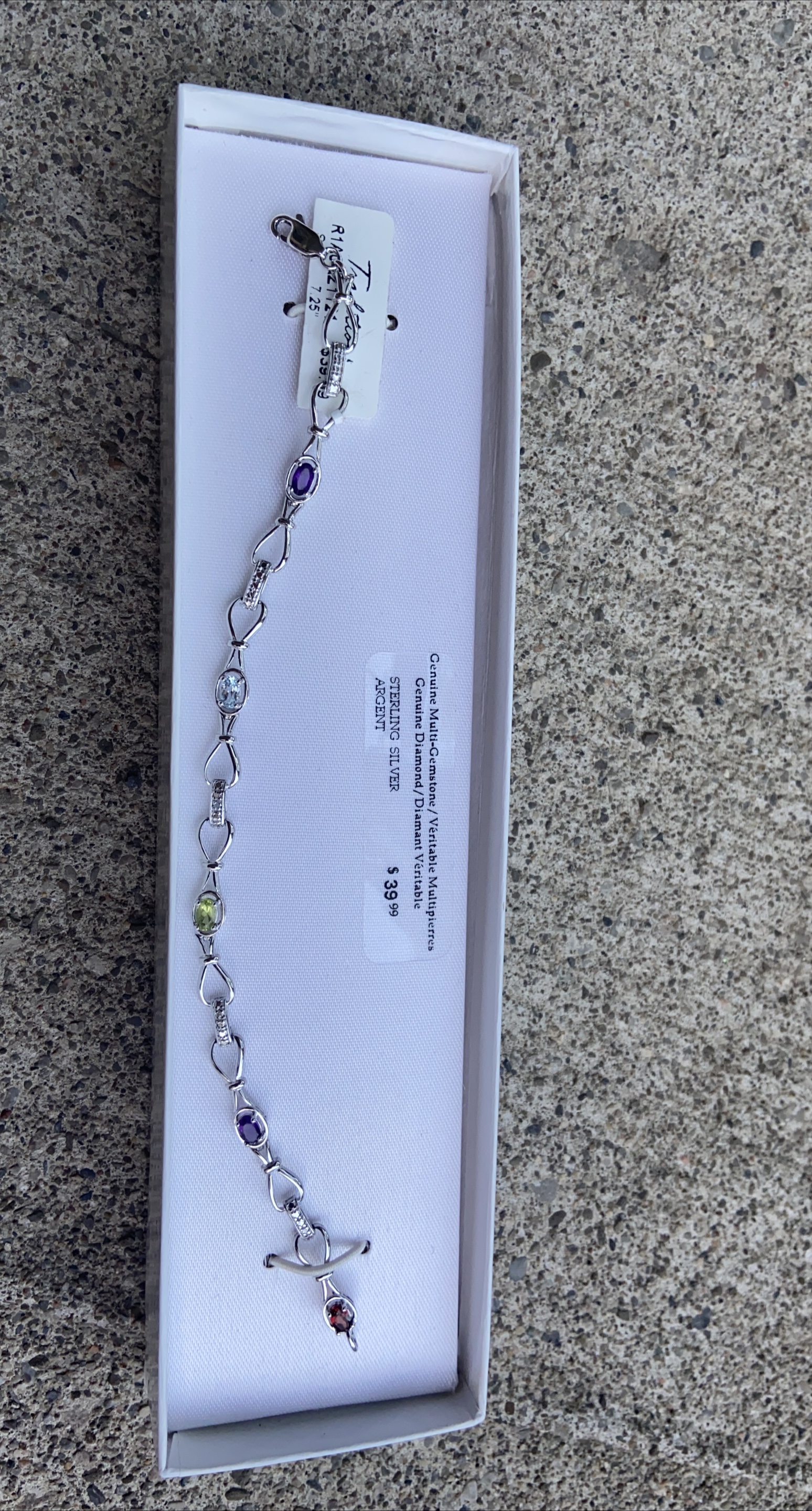 Sterling Silver Multi-Gemstone Bracelet thumbnail