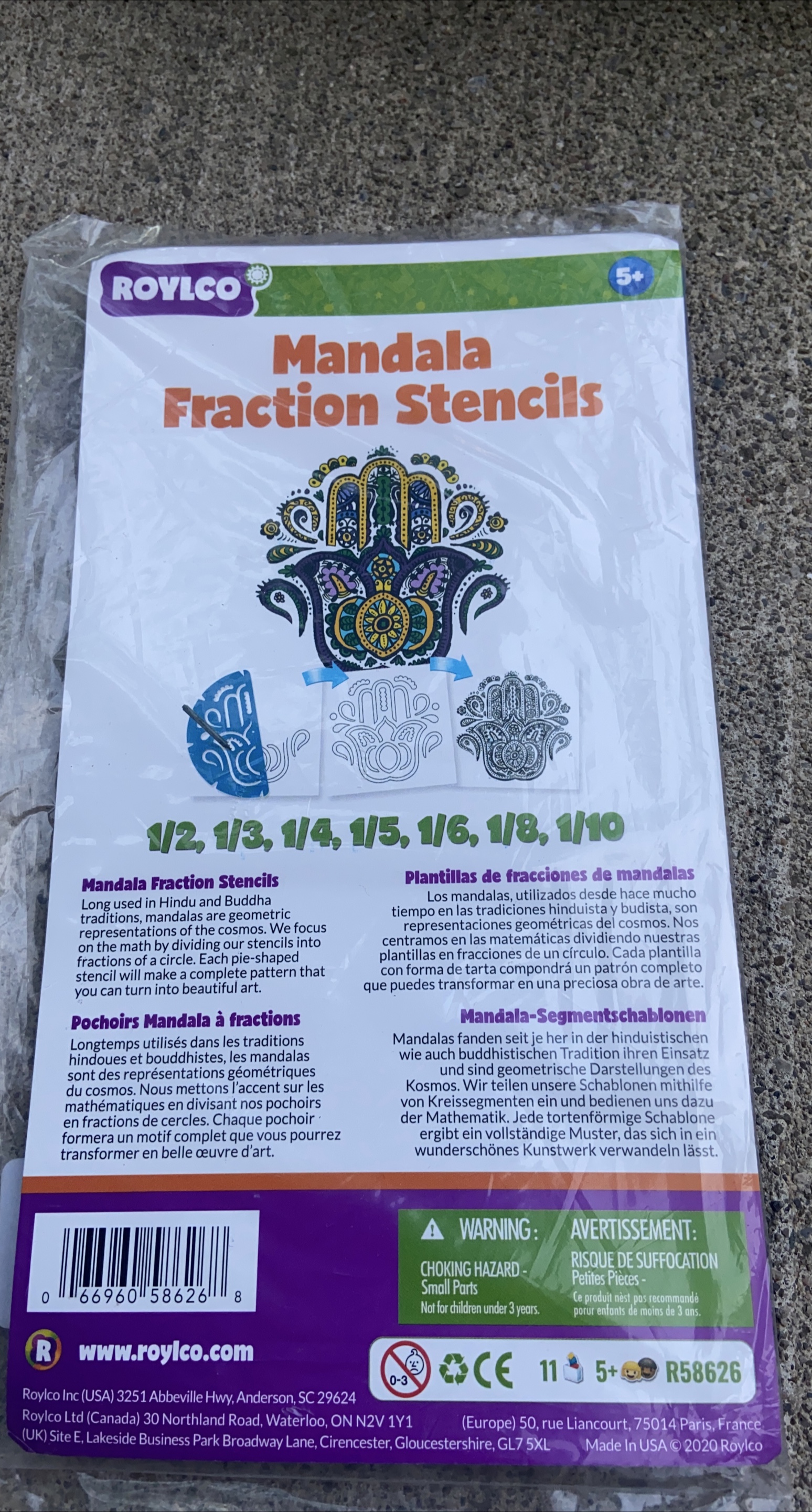 Roylco Mandala Fraction Stencils - New thumbnail