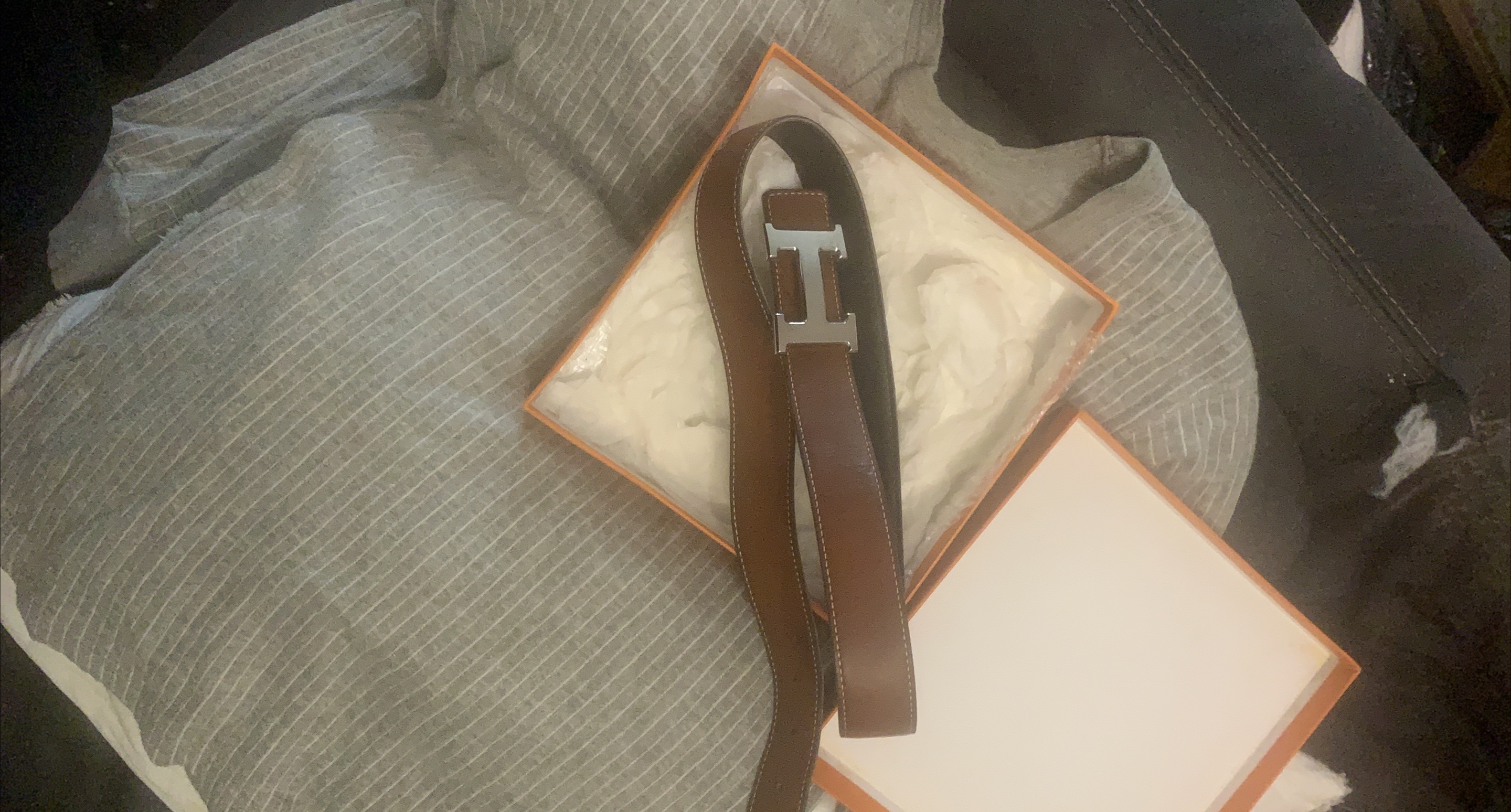Hermes Brown Leather Belt with Box thumbnail