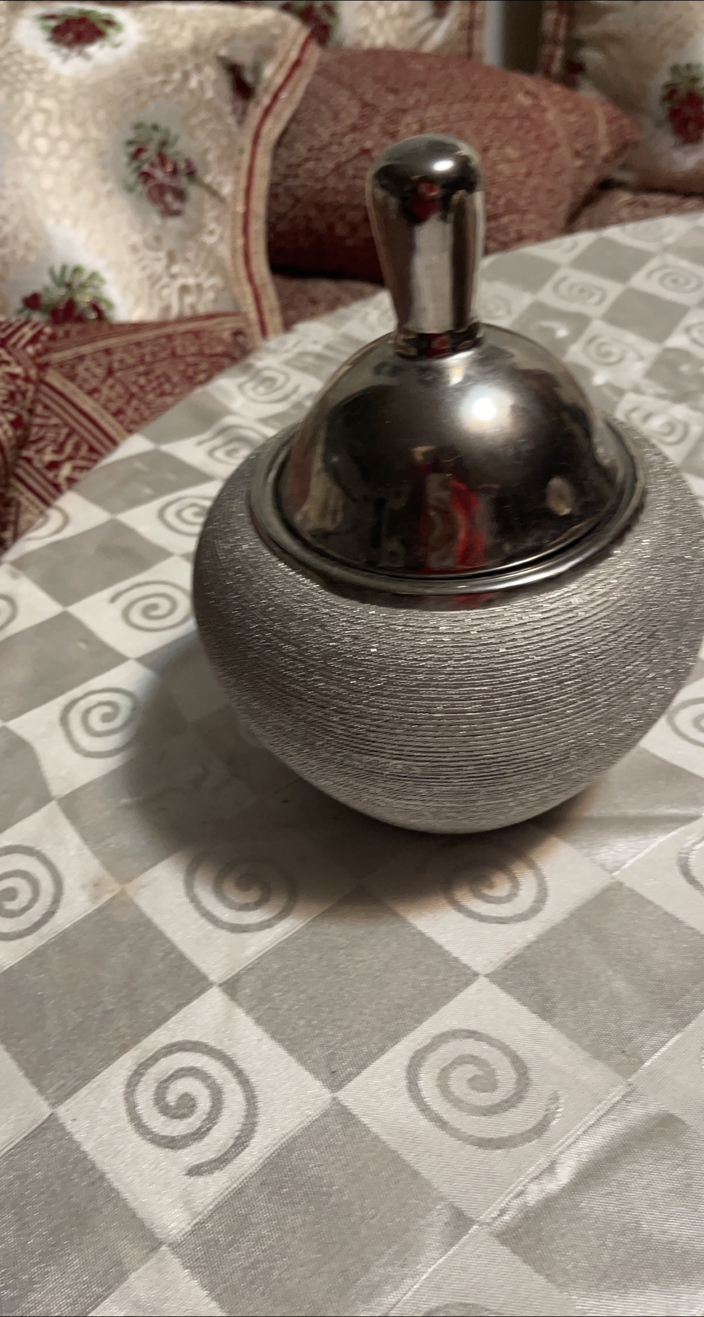 Silver Decorative Bowl with Lid thumbnail