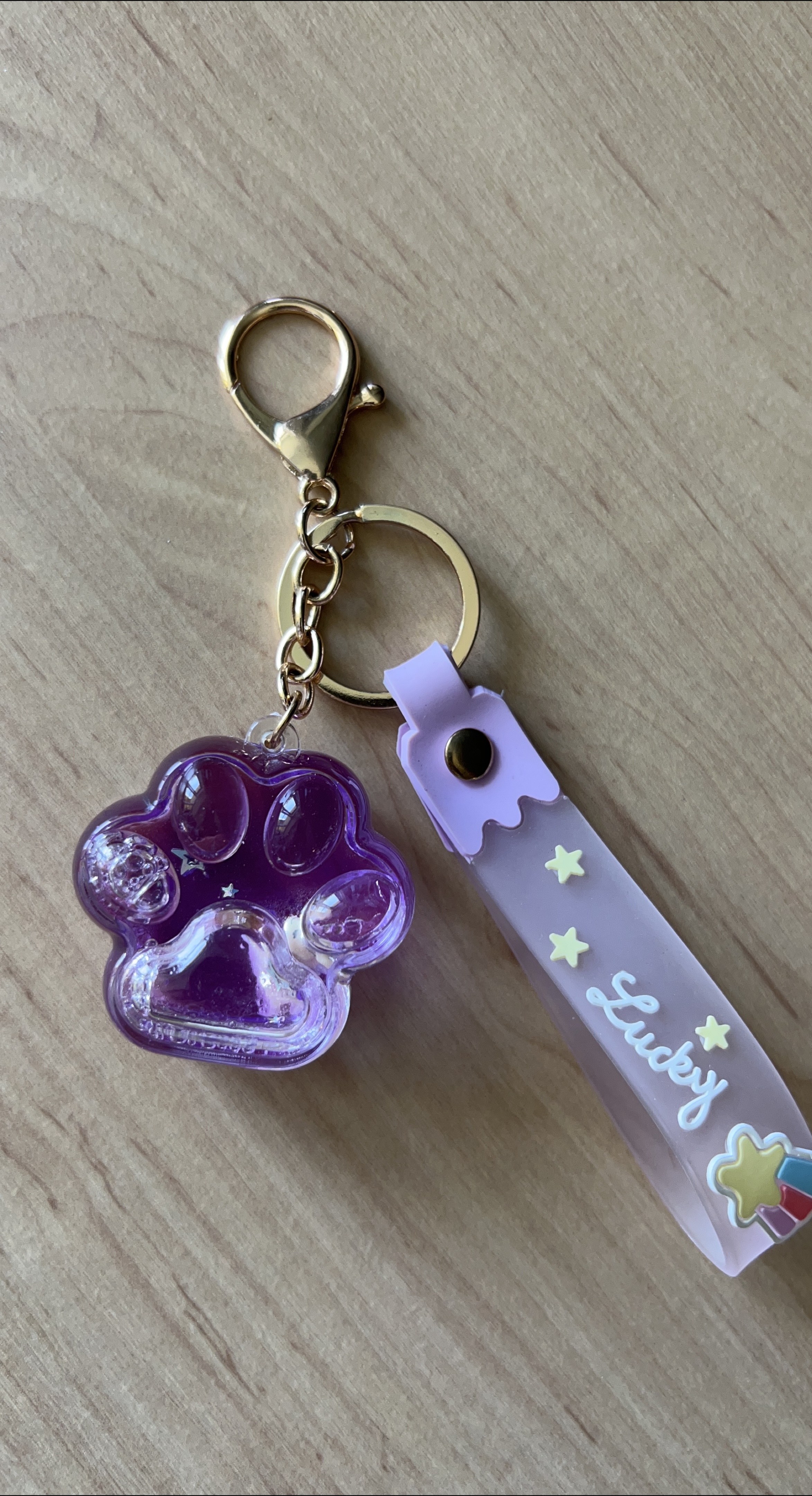 Purple Paw Print Keychain - Lucky Charm🧡 thumbnail