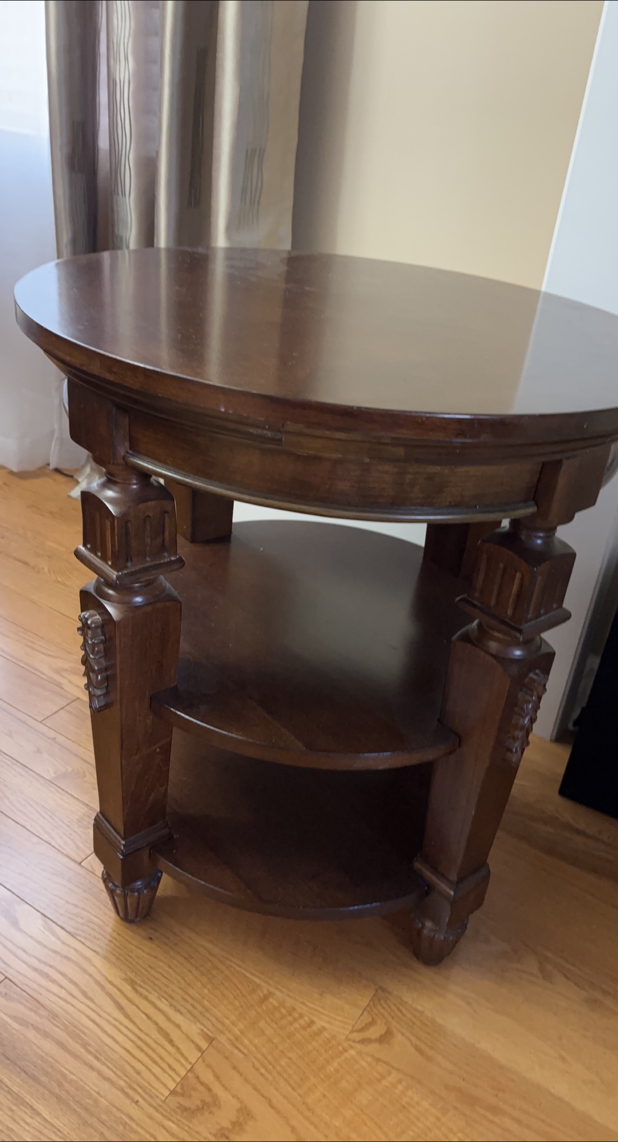 Brown Wooden Round End Table thumbnail