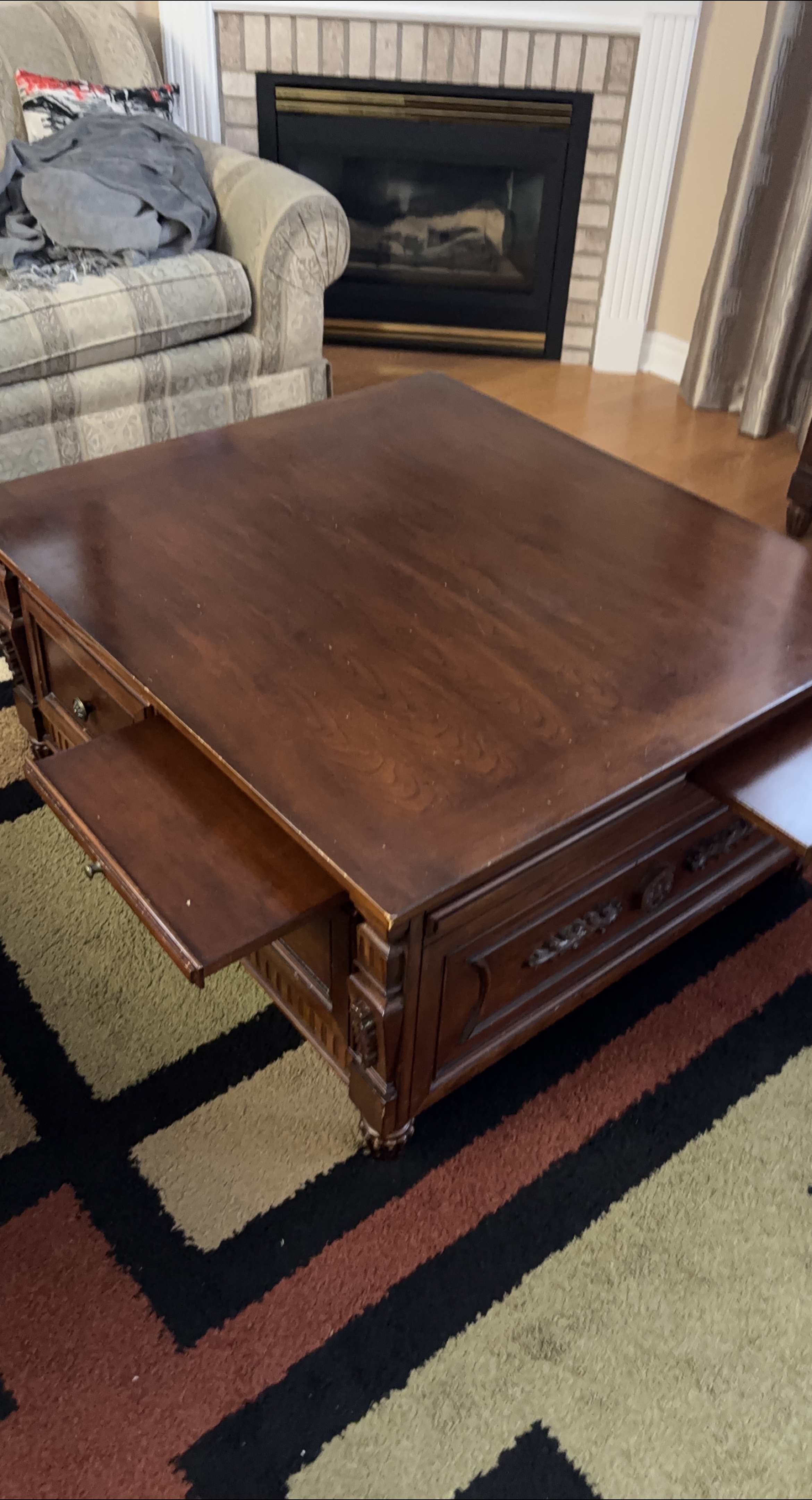 Wooden Coffee Table with Drawers - photo 4