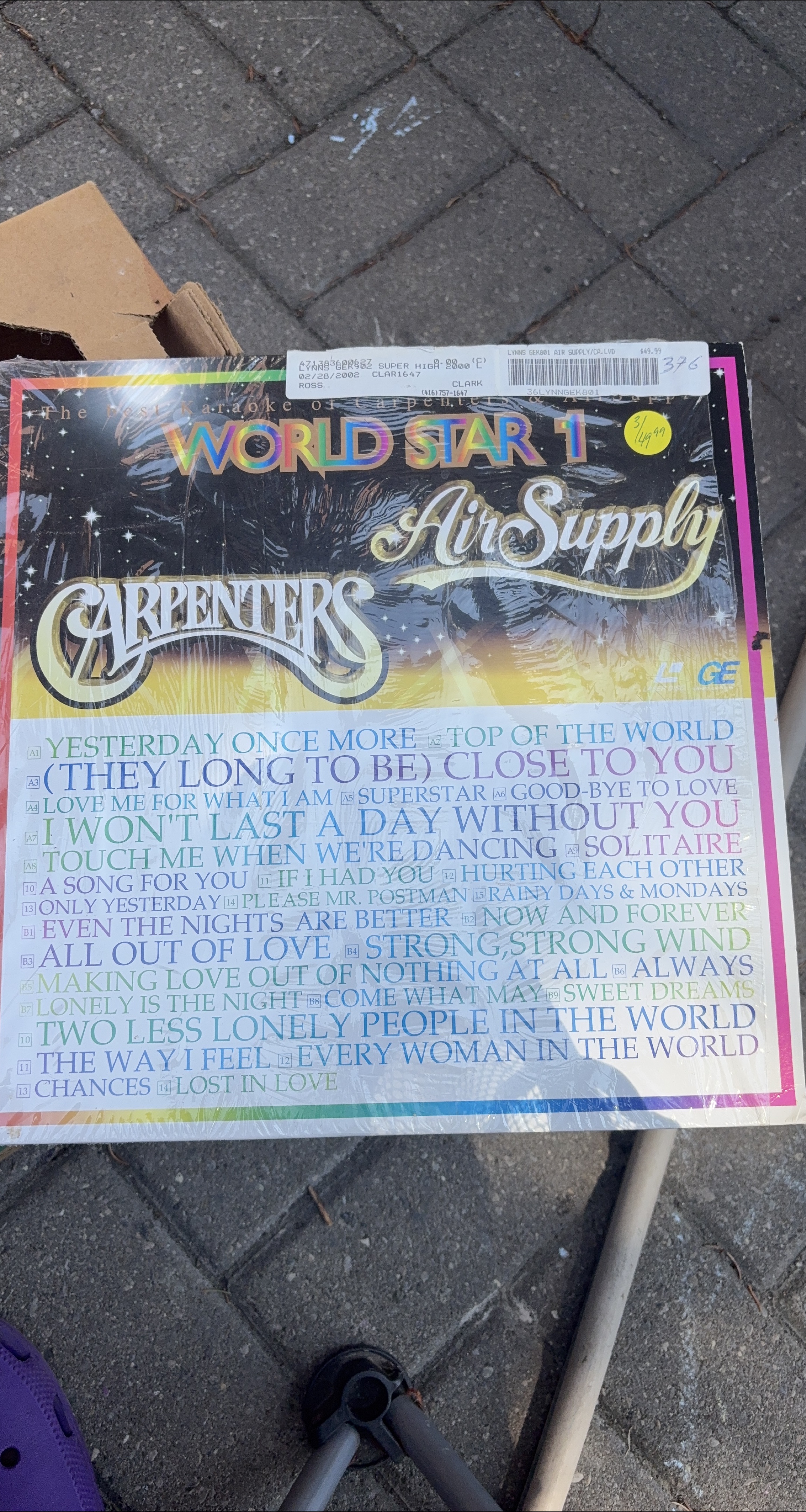 Carpenters World Star 1 Karaoke Air Supply Vinyl Record thumbnail