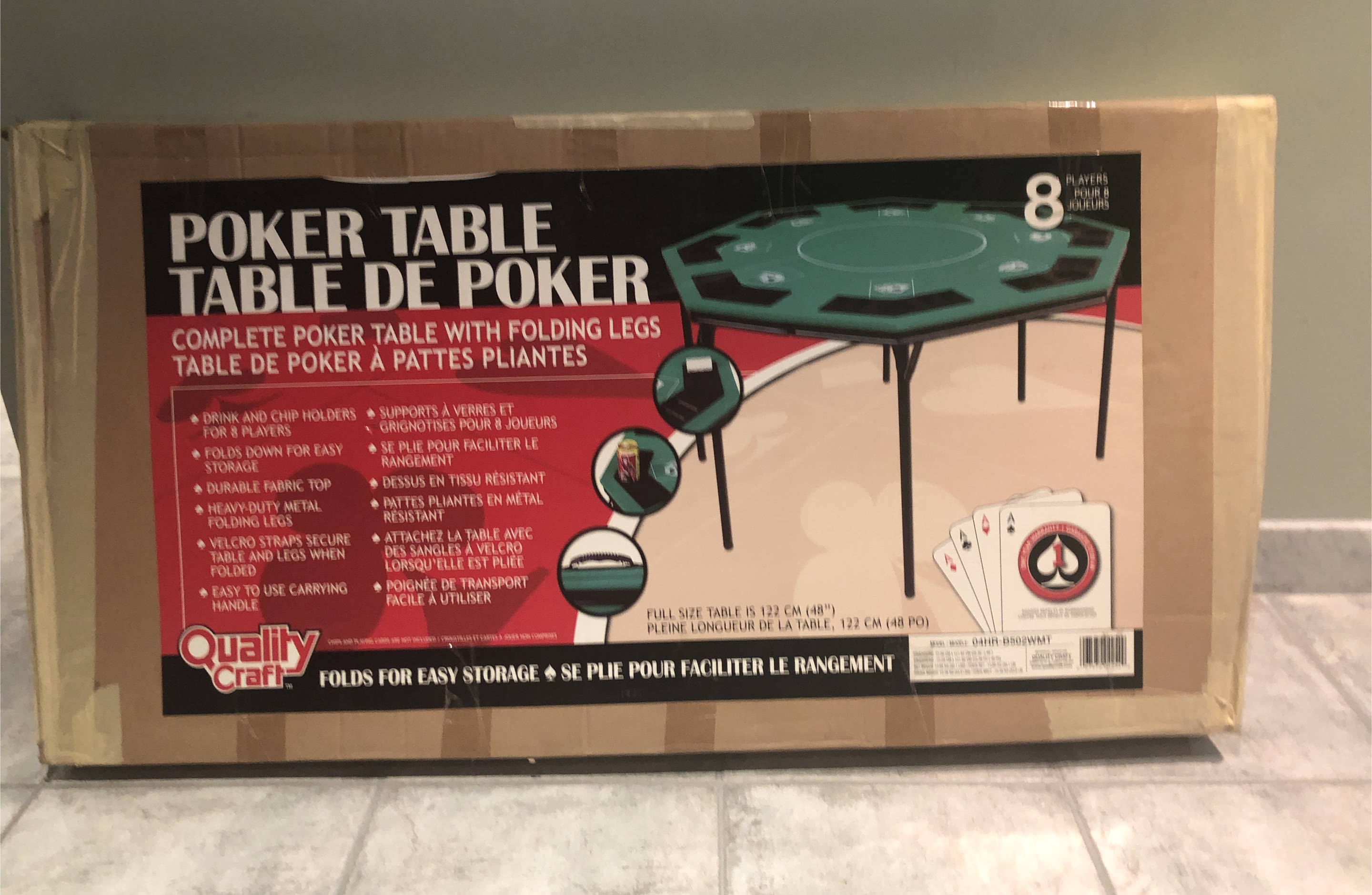 Quality Craft Poker Table w/ Folding Legs thumbnail