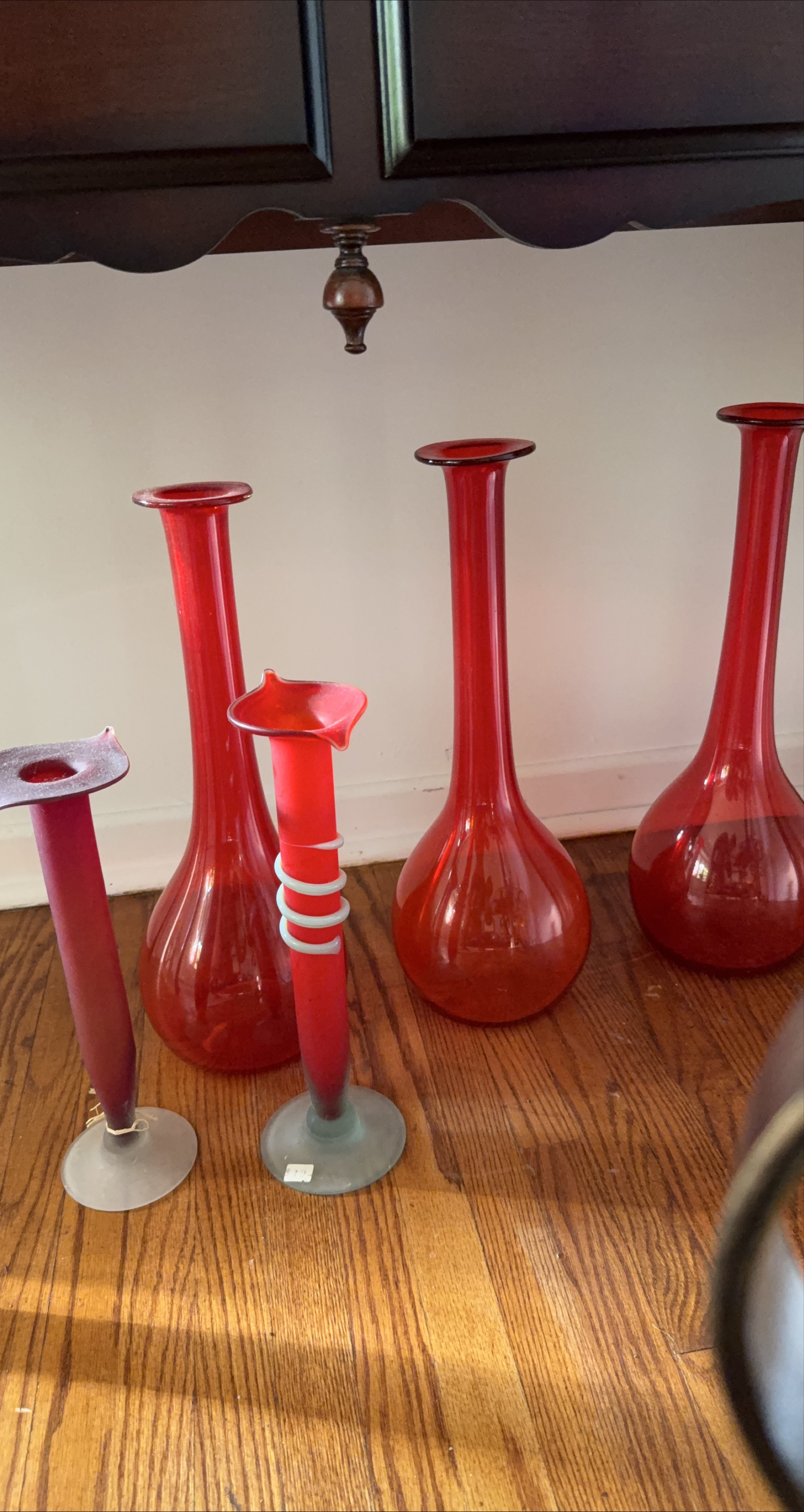 Red Glass Vases - Home Decor thumbnail