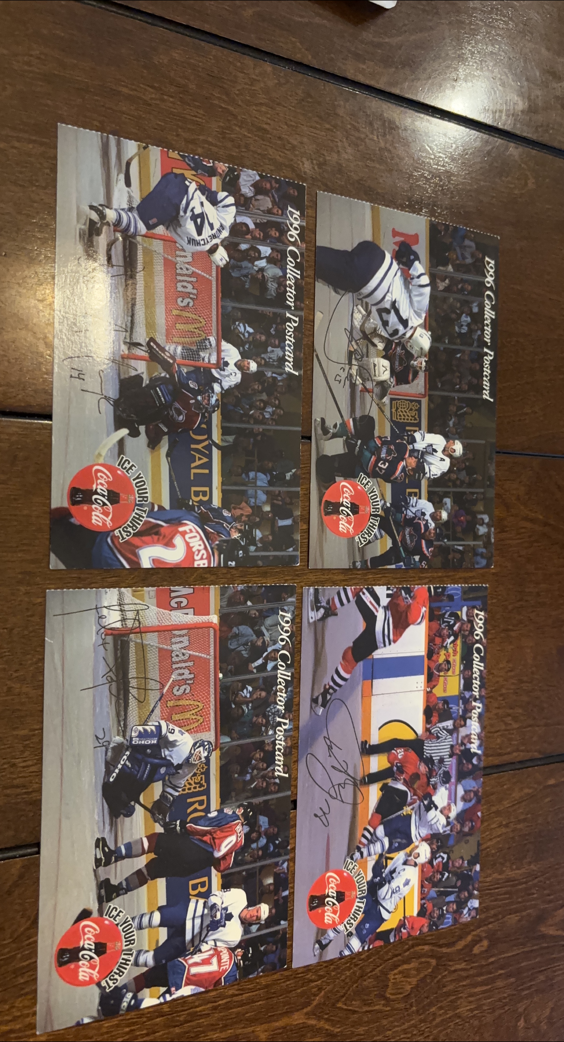 1996 Coca-Cola Collector Hockey Postcards