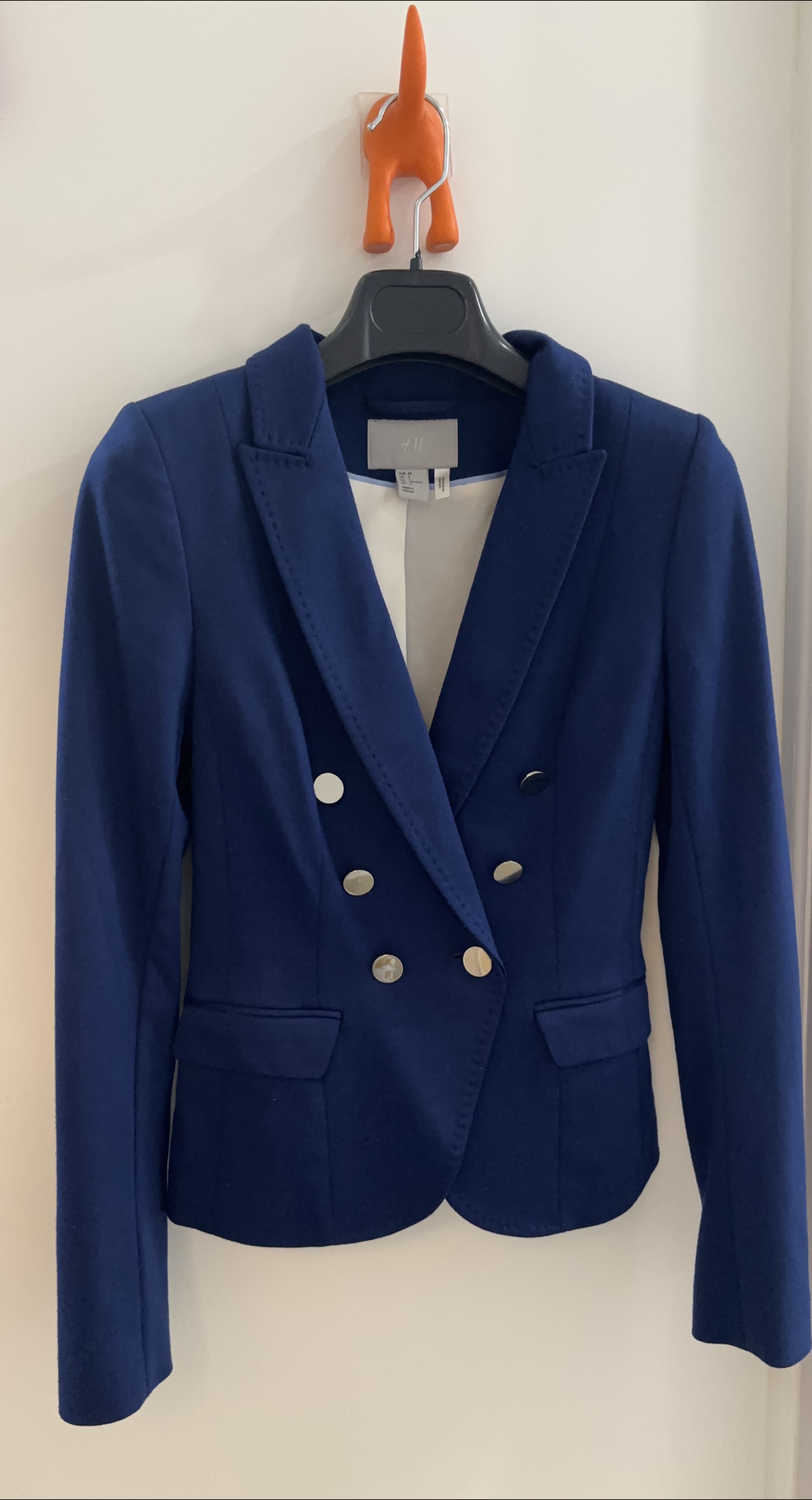 H&M Blue Double Breasted Blazer - Size 4 thumbnail