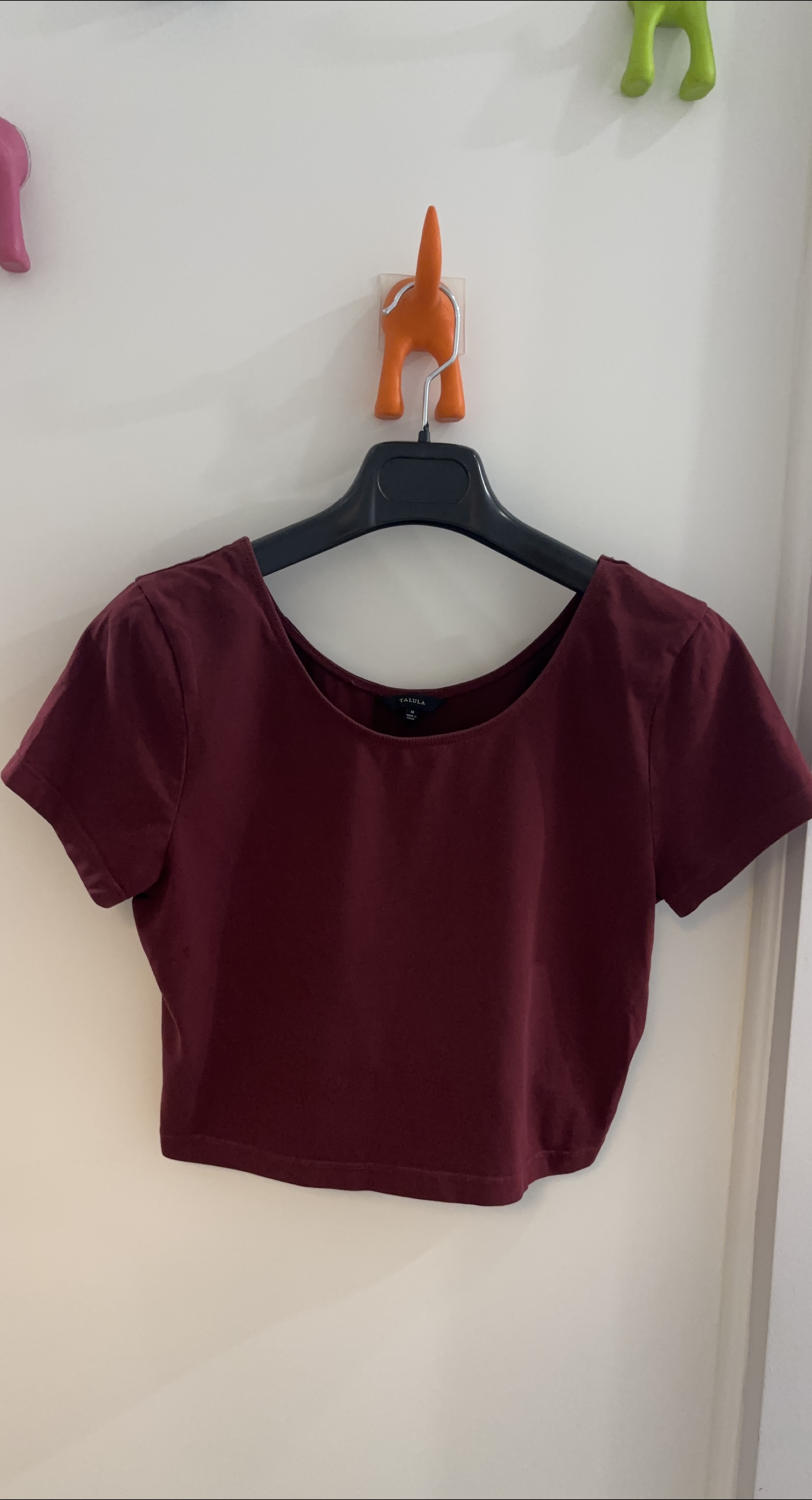 Talula Burgundy Crop Top - Size M thumbnail