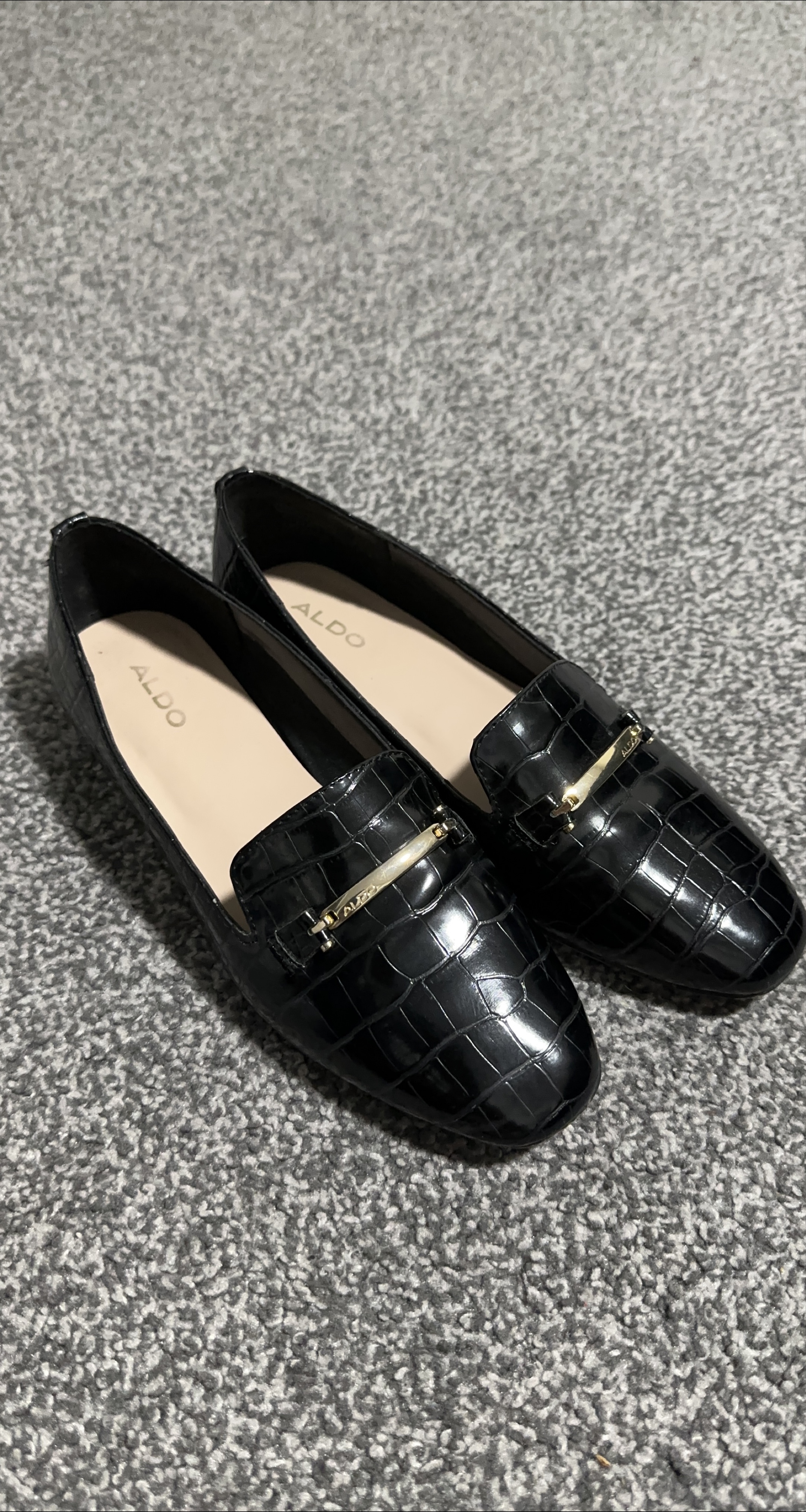 ALDO Dumberning Black Loafers - Size 7.5 thumbnail