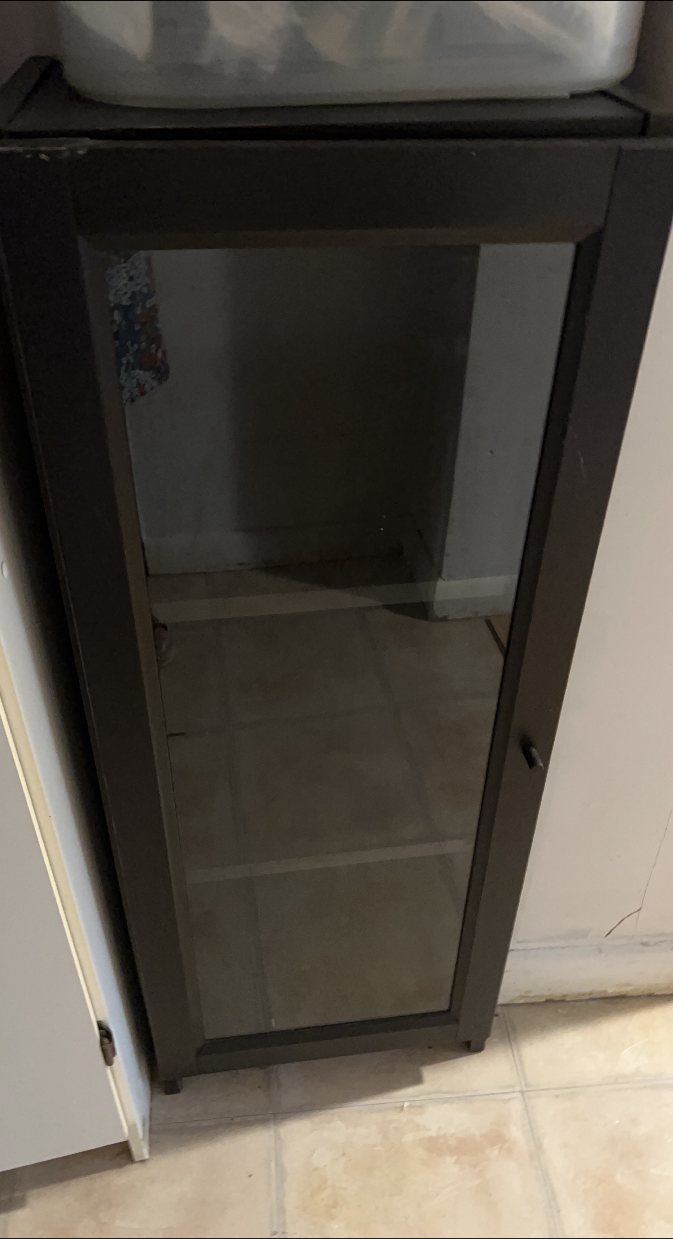 Dark Brown Glass Door Cabinet thumbnail