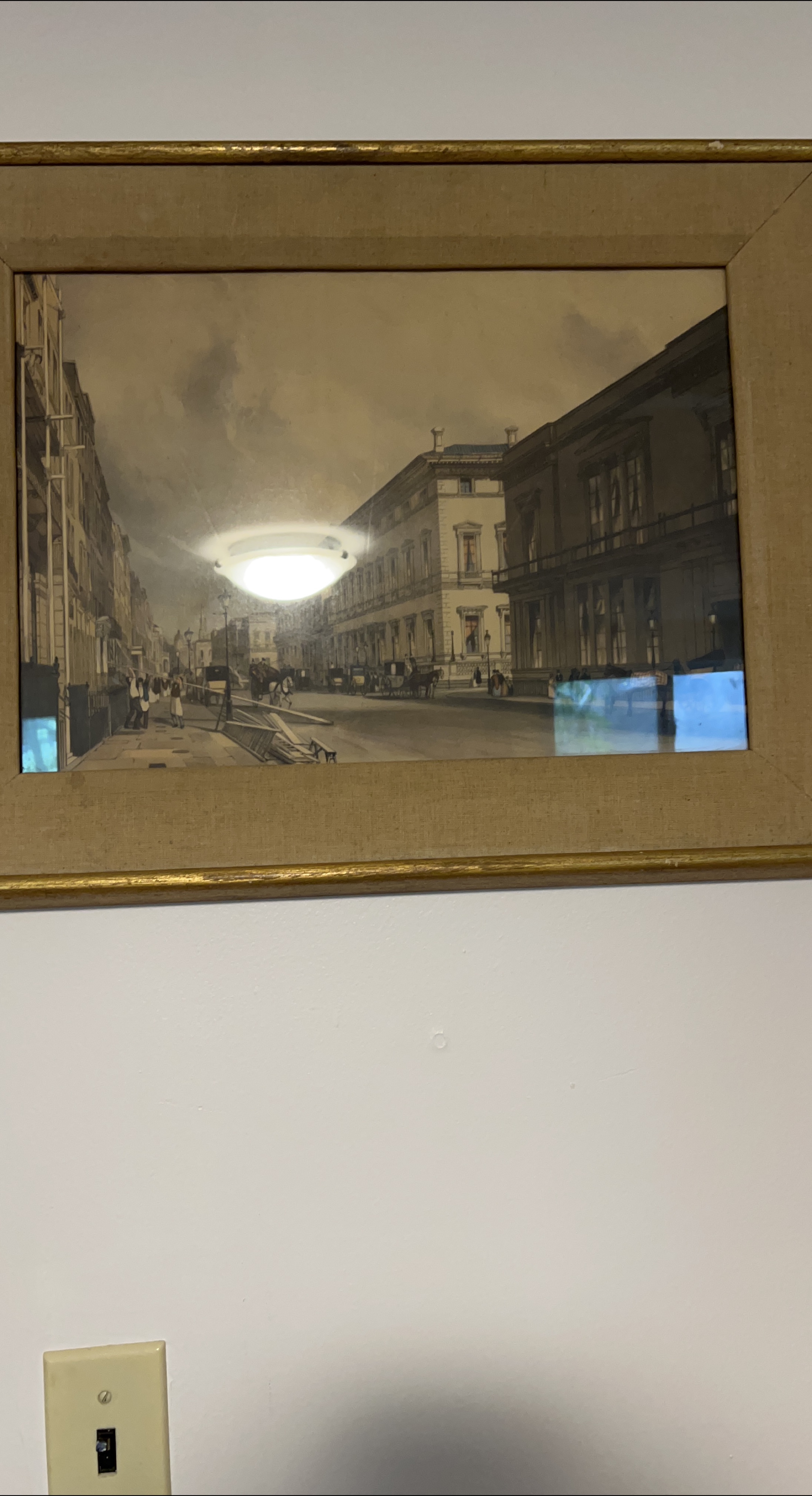 Framed Vintage Street Scene Print thumbnail