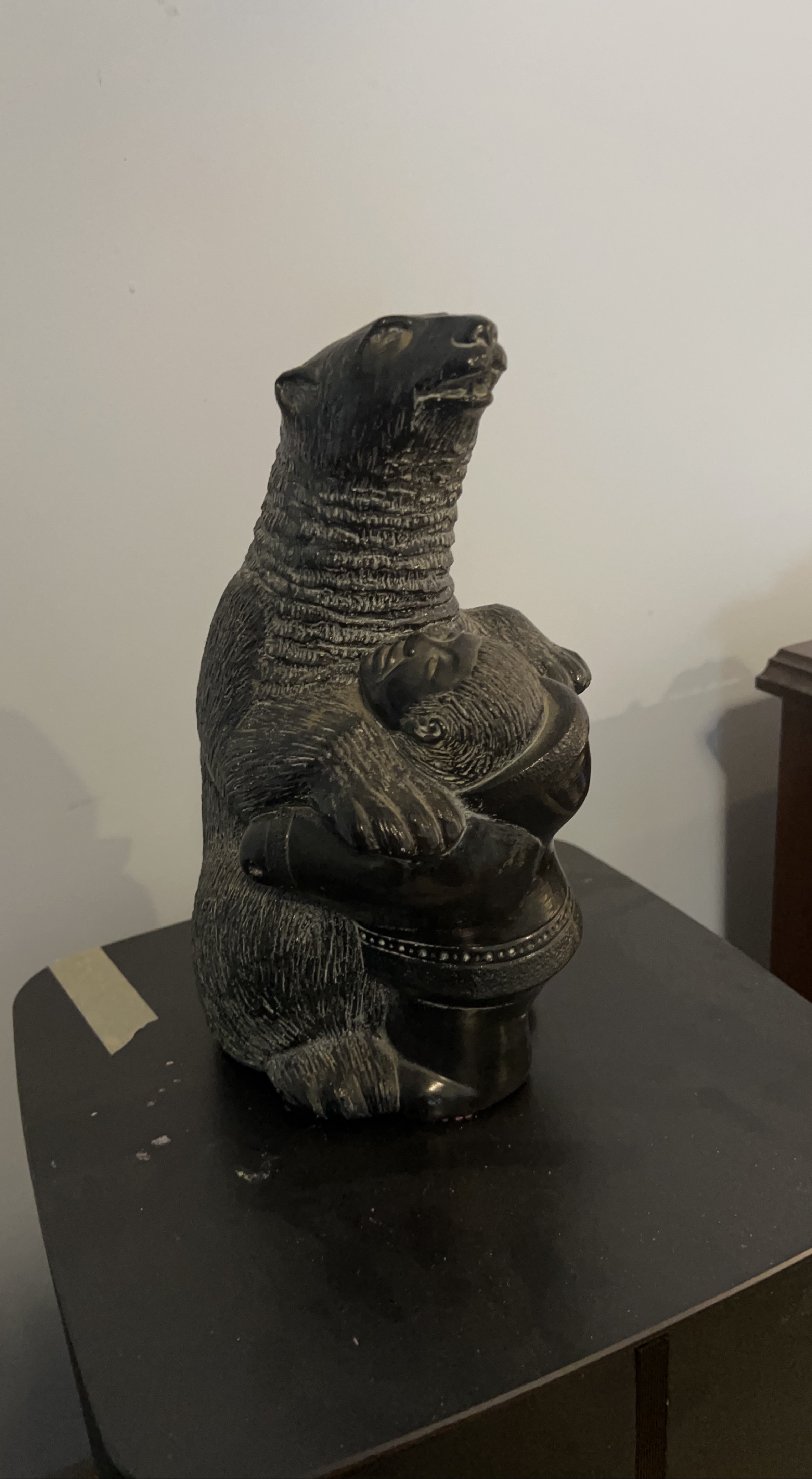 Vintage Carved Stone Bear Figurine