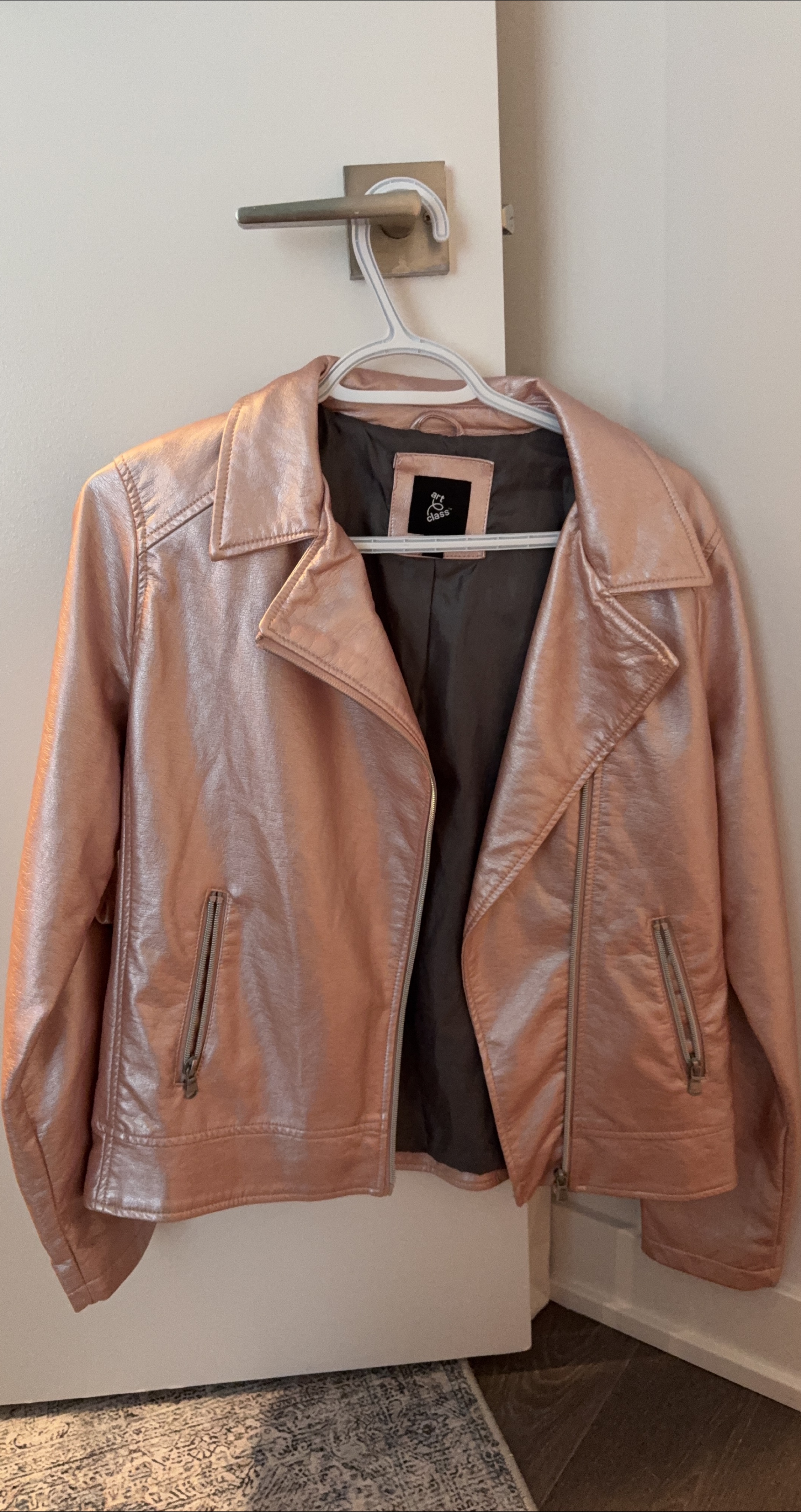 Art Class Pink Faux Leather Jacket thumbnail