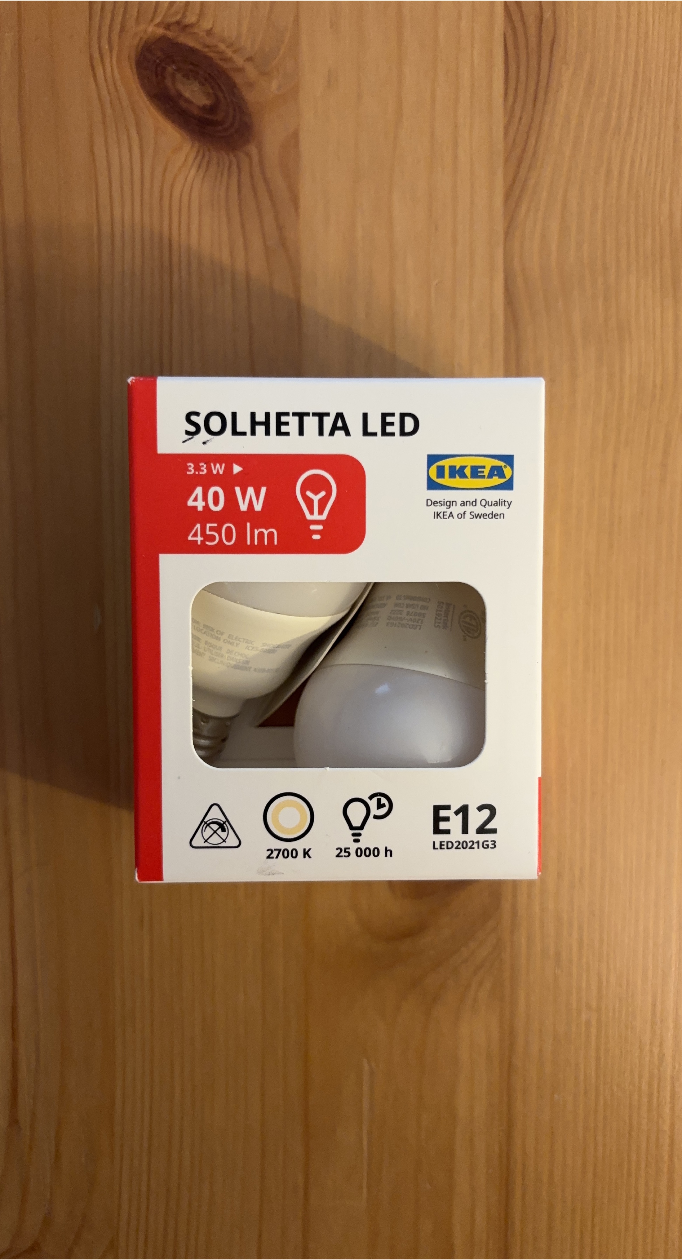 IKEA SOLHETTA LED 40W E12 Light Bulb thumbnail