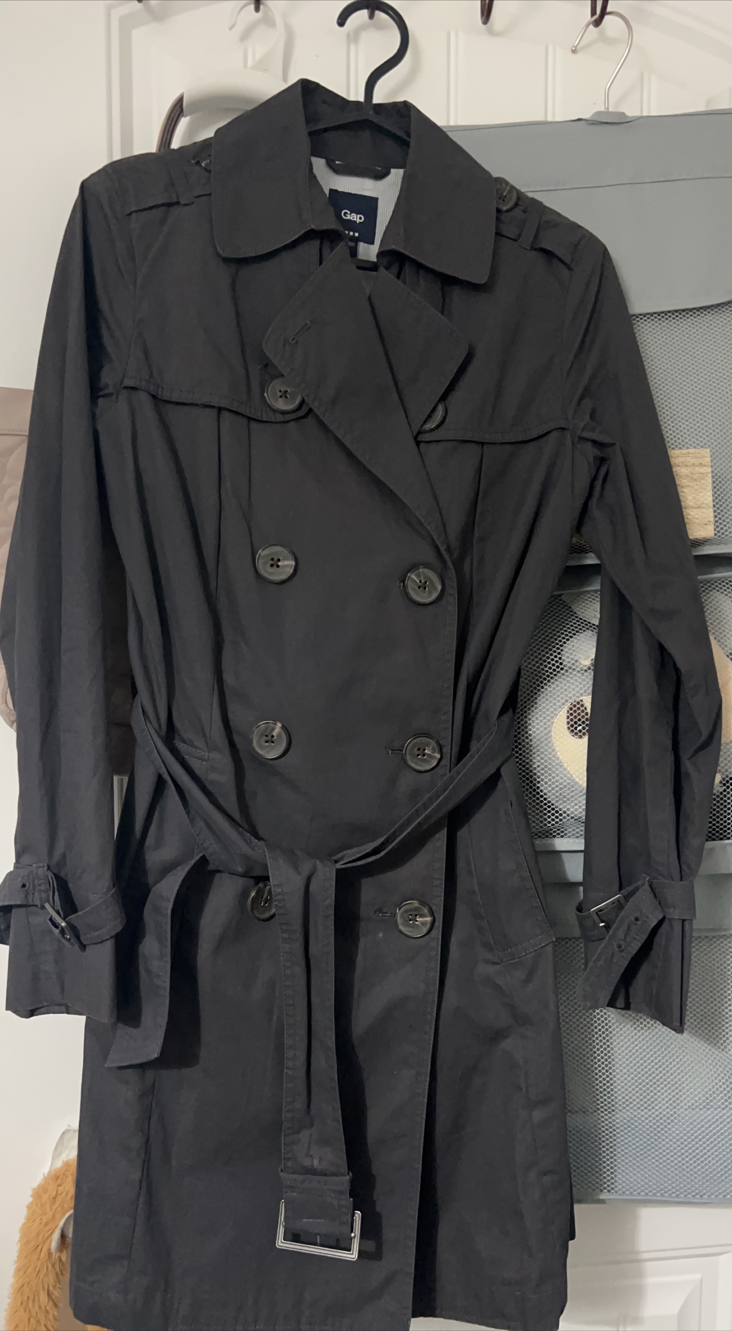Gap Black Trench Coat thumbnail