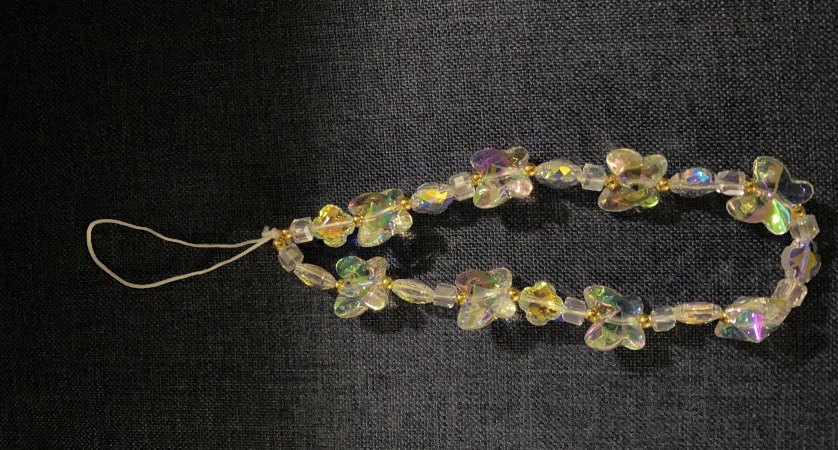 Butterfly Beaded Phone Charm Strap thumbnail