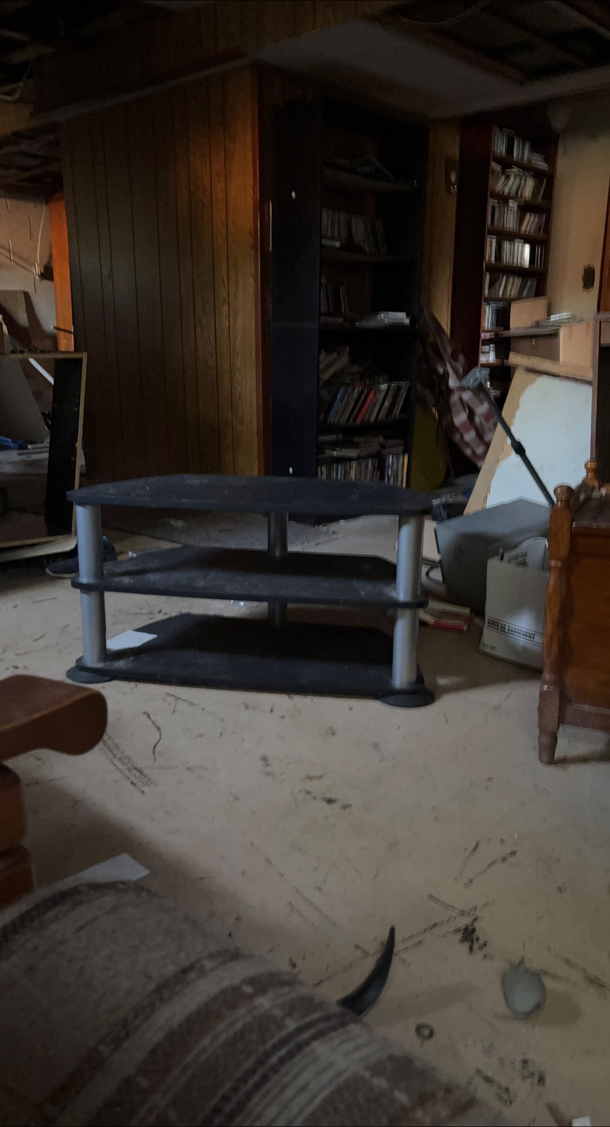 Black TV Stand with Silver Legs