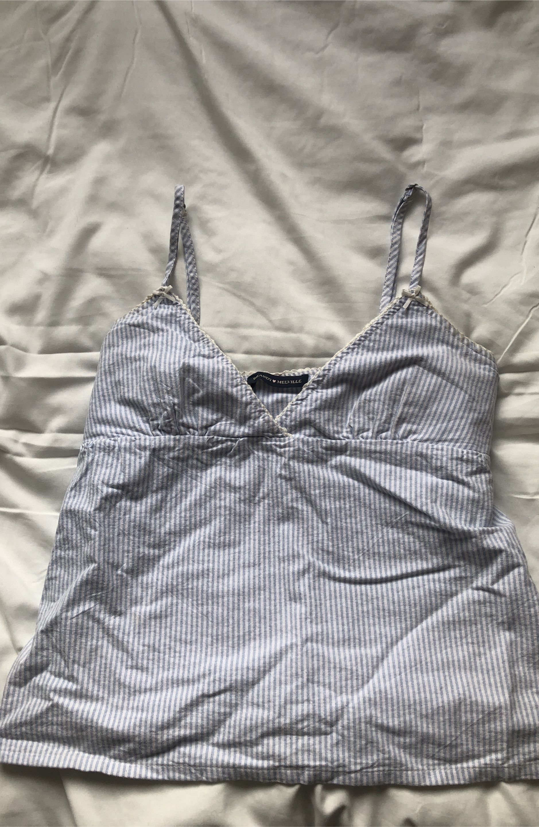 Brandy Melville Blue Striped Tank Top