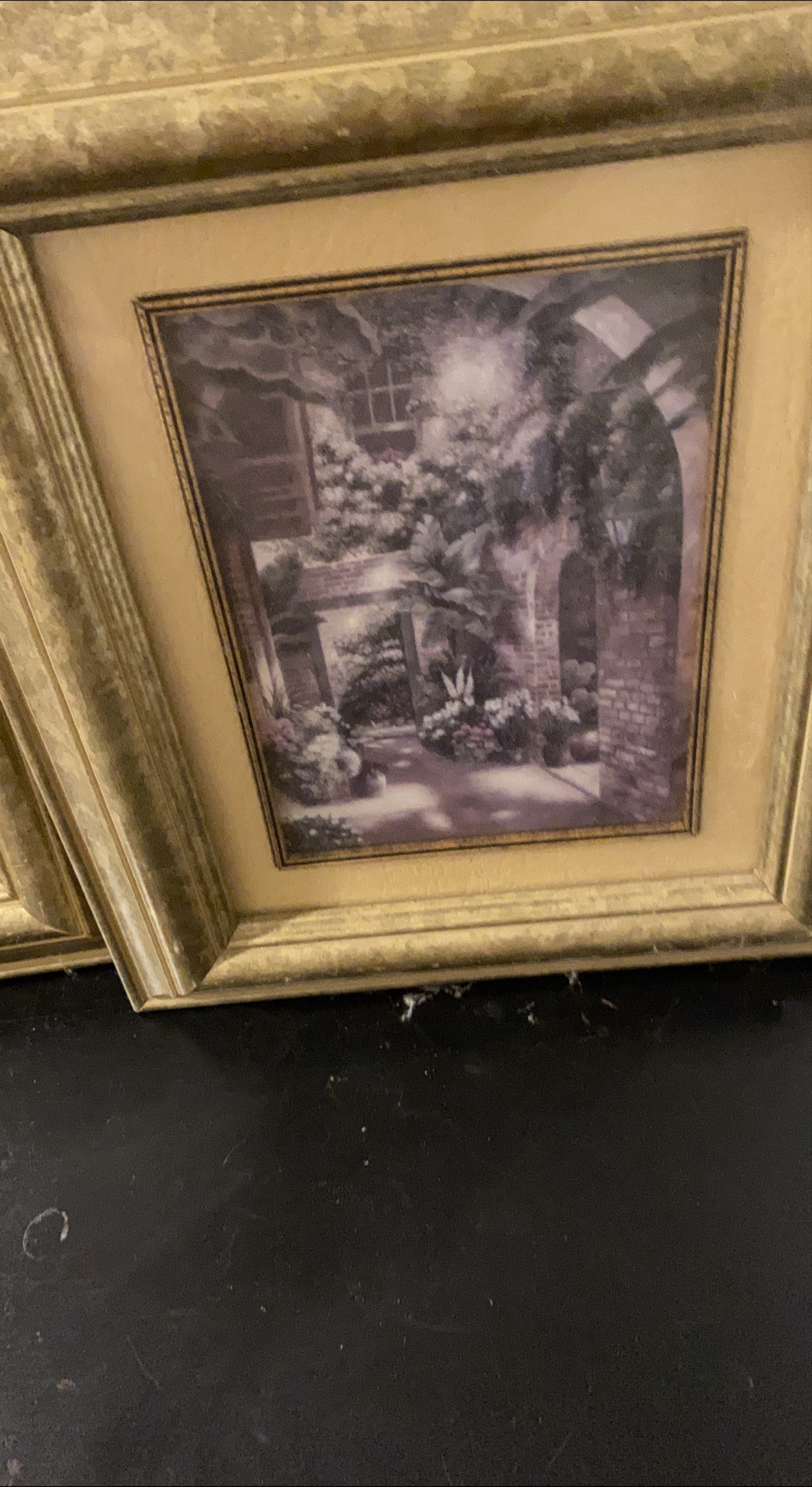 Framed Garden Scene Art Print