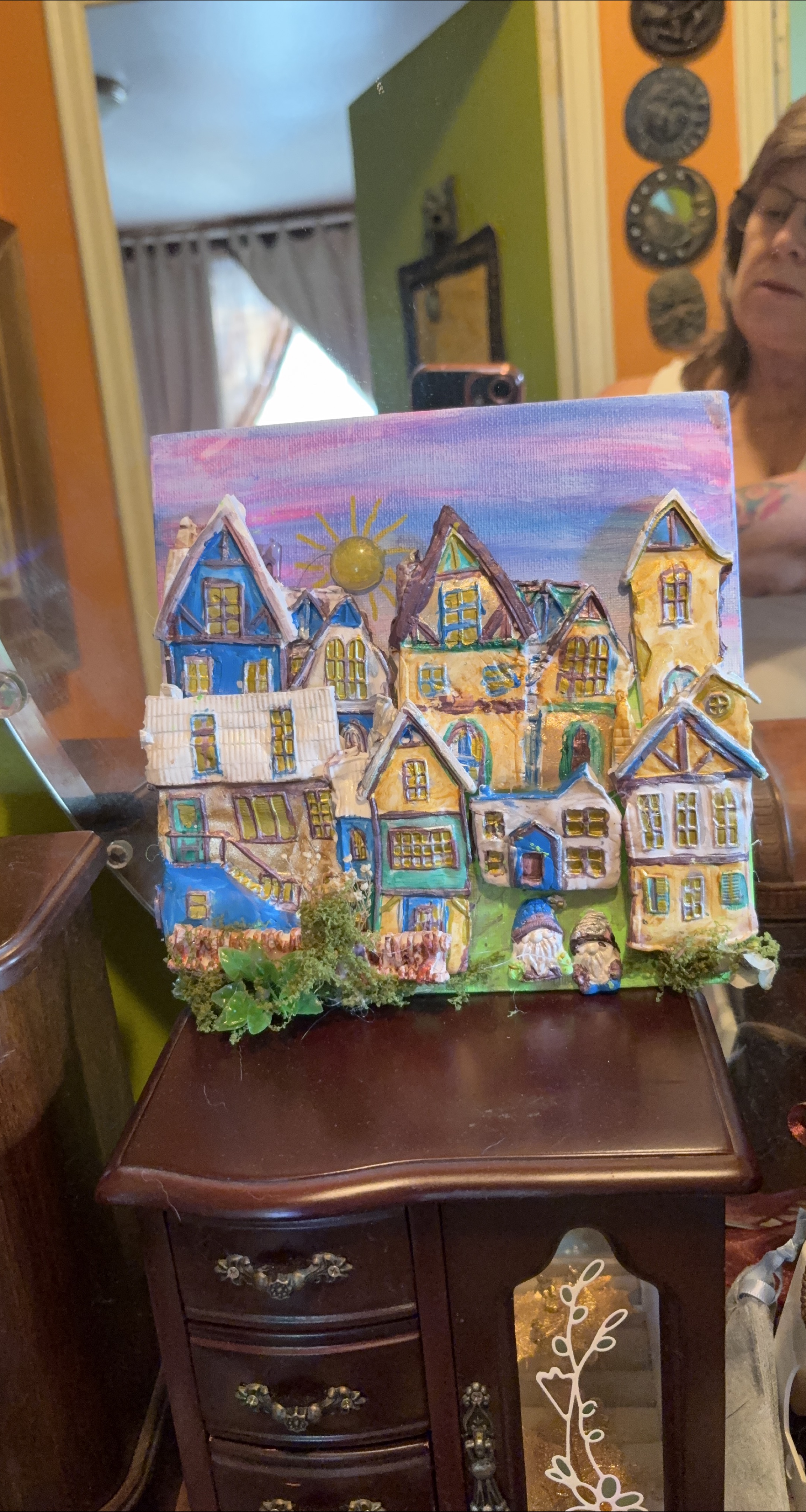 Handmade 3D Village Canvas Art thumbnail