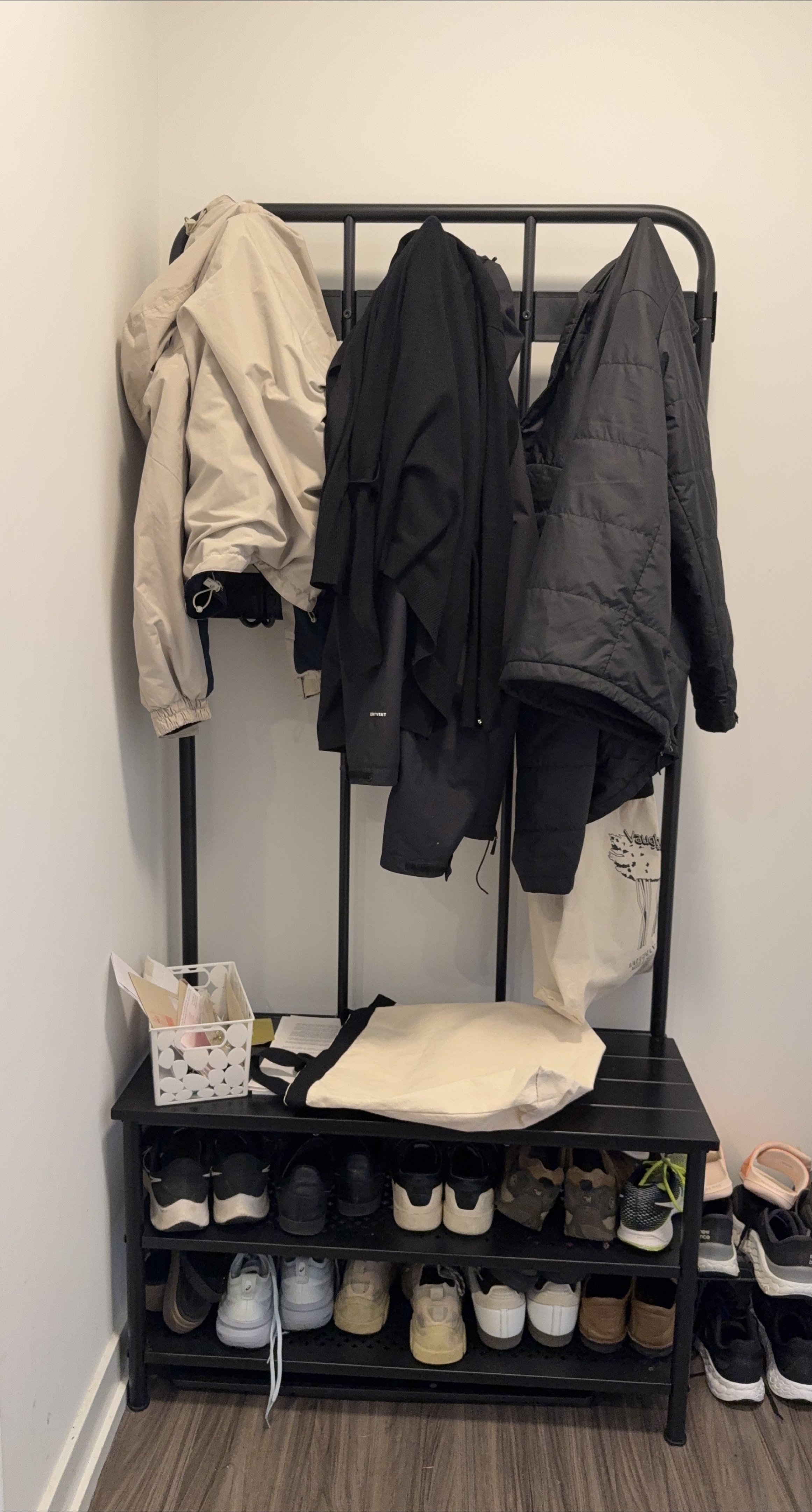 IKEA NIPASEN Coat Rack with Shoe Storage Black Karrot