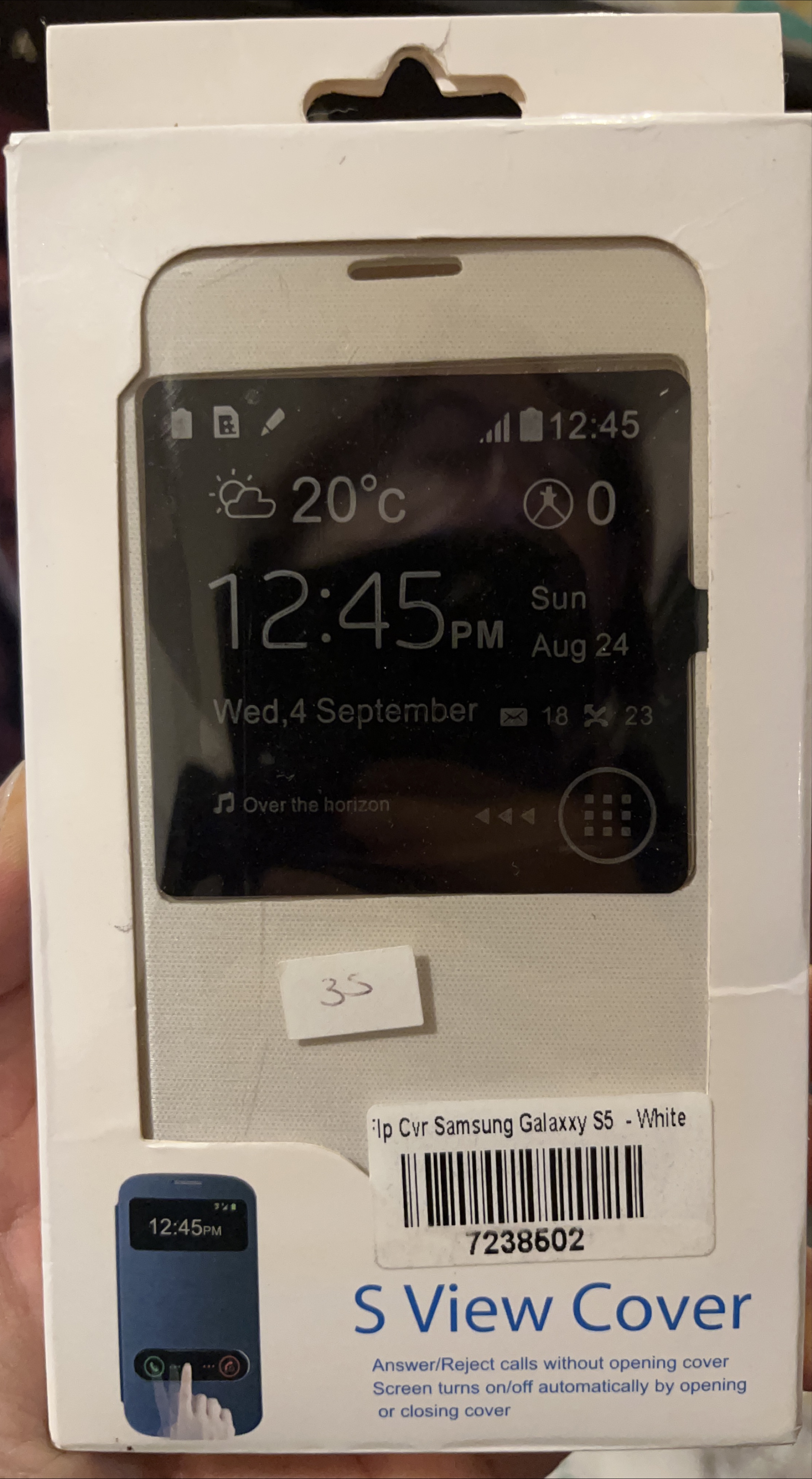 Samsung Galaxy S5 S View Cover - White thumbnail
