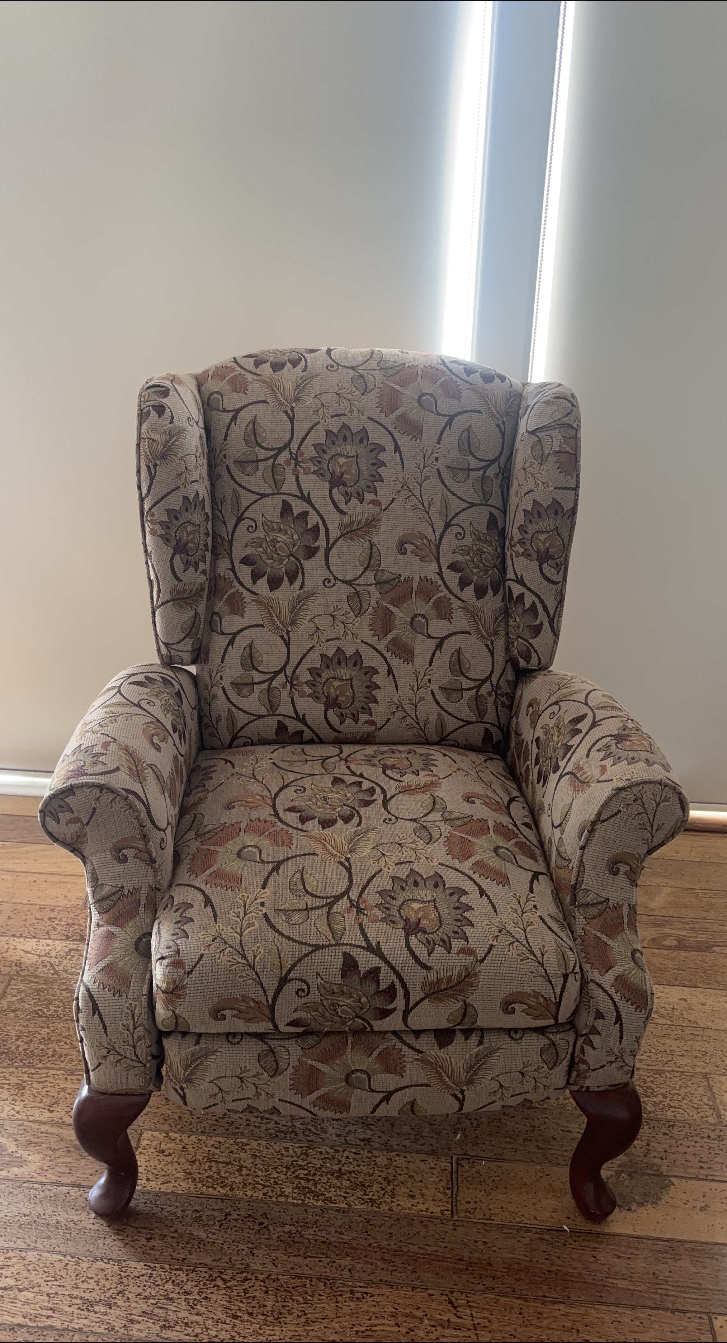 Floral Pattern Recliner Wingback Armchair thumbnail