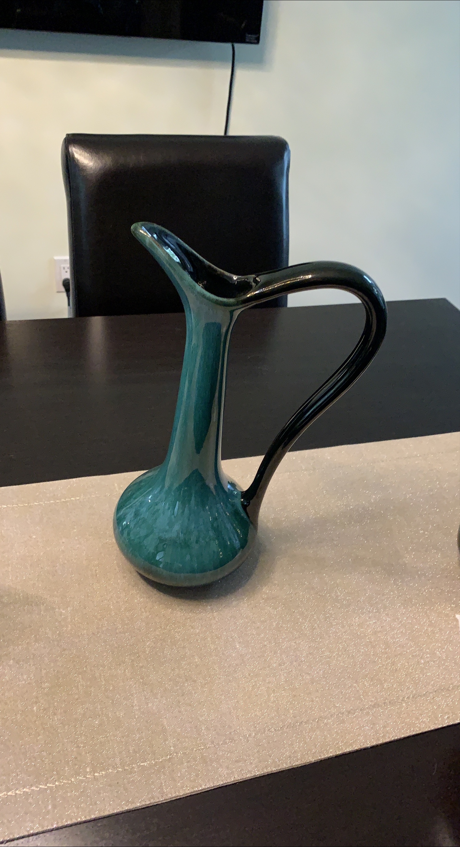 Blue Mountain pottery Pitcher with Unique Handle