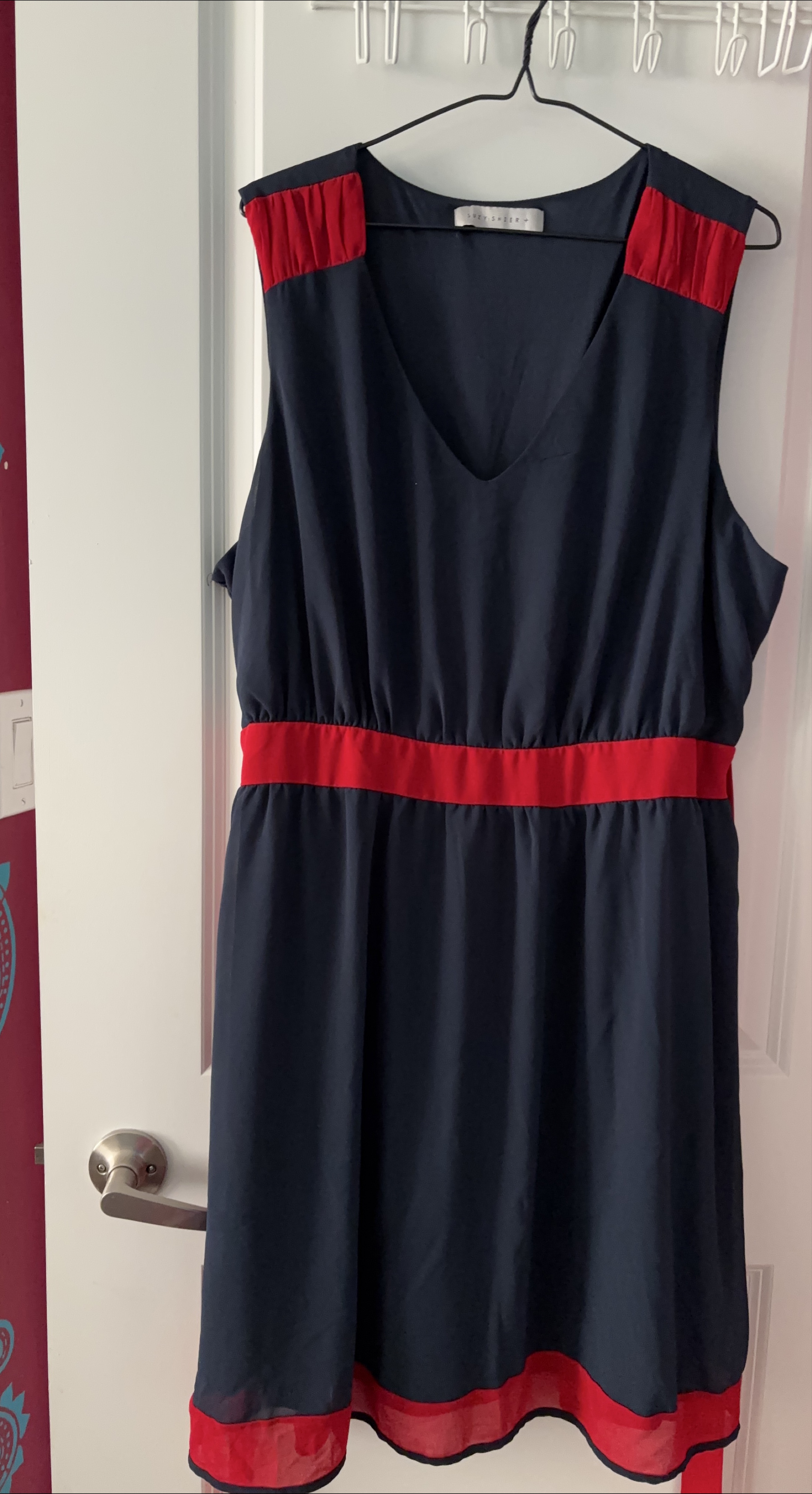 Suzy Shier Navy & Red Dress thumbnail