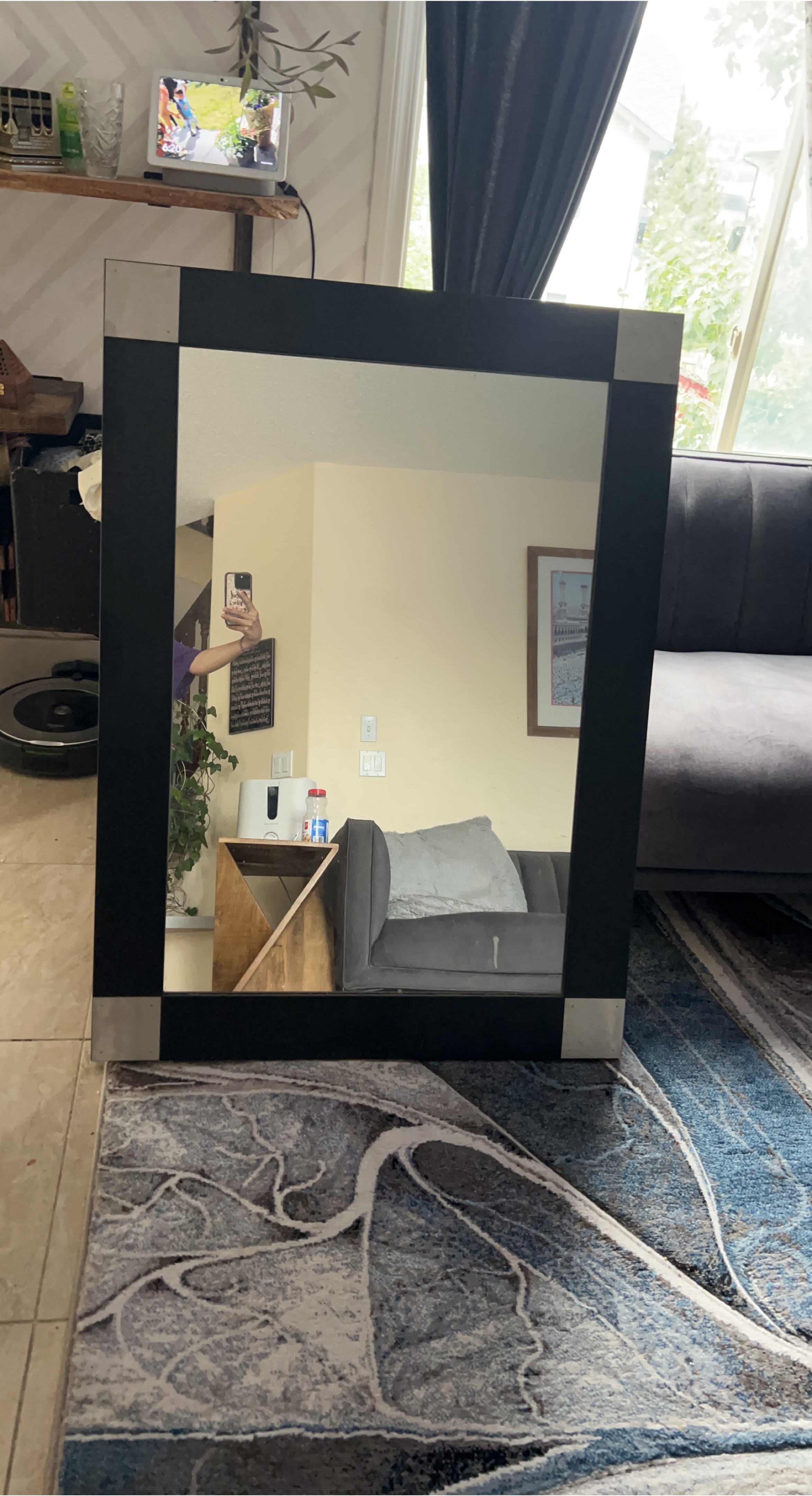 Large Black Framed Mirror thumbnail