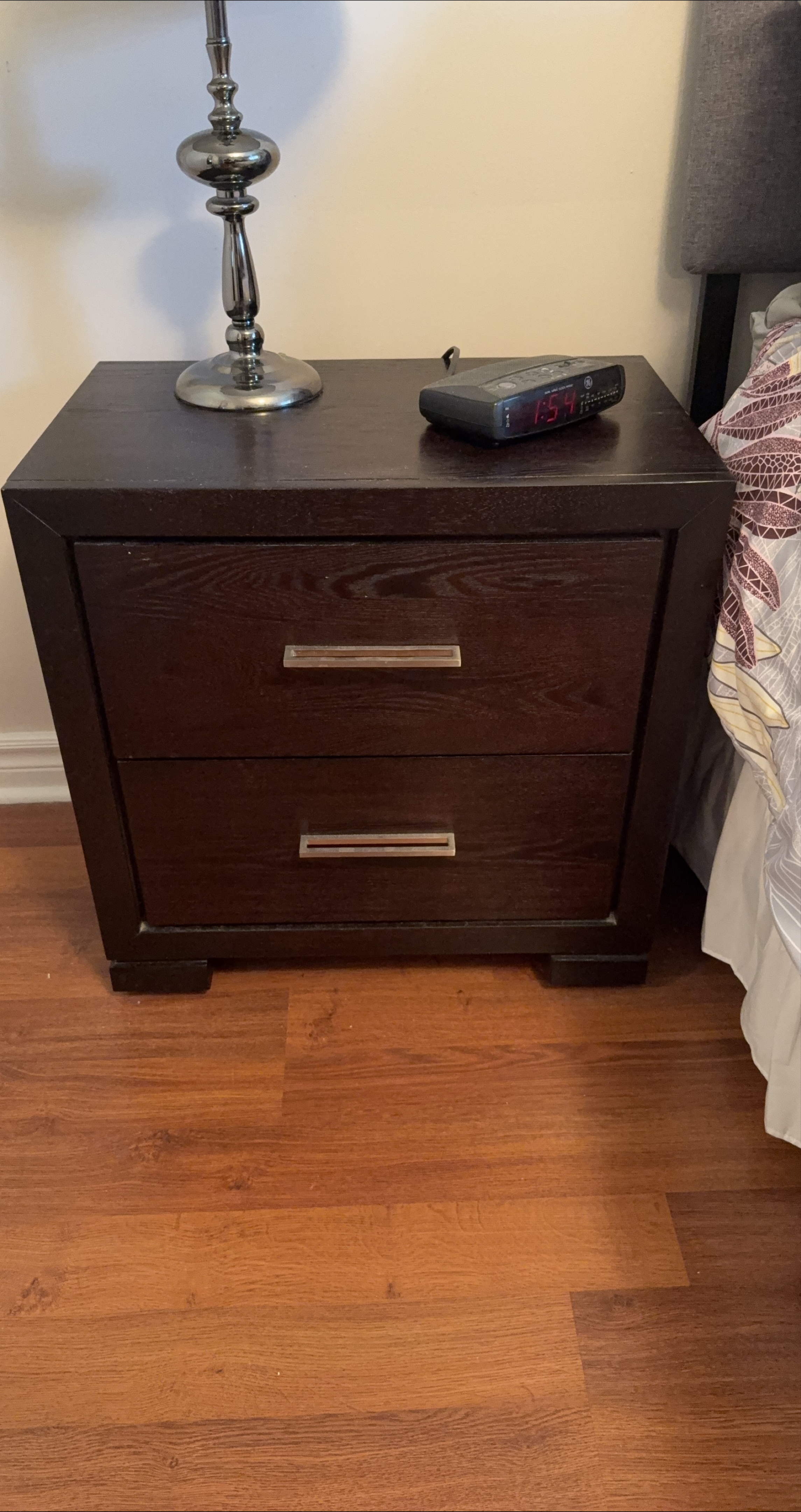 2 Dark Wood 2-Drawer Nightstands thumbnail
